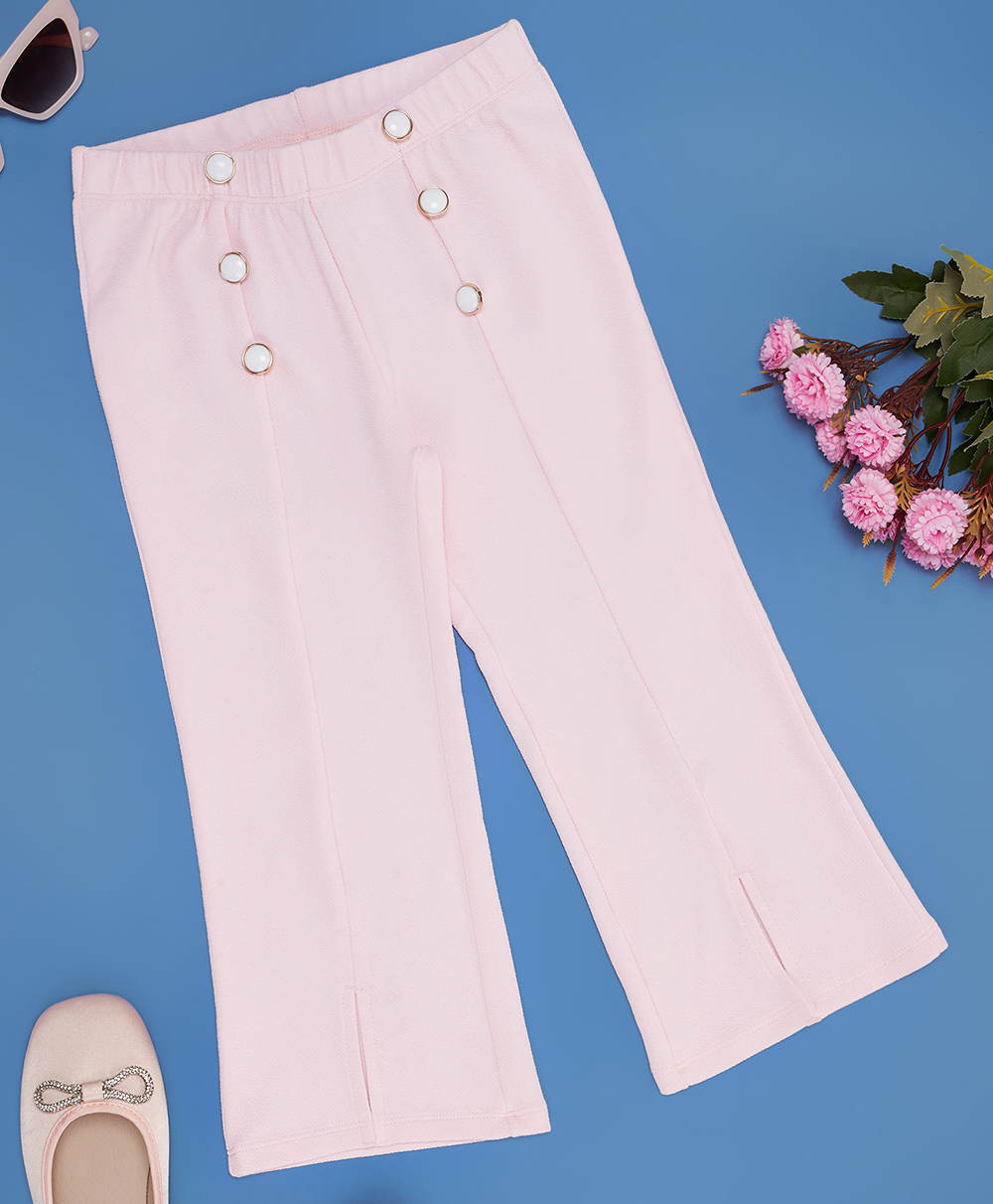 Pantaloons Junior Knit Button Detailed Pants - Pink-picture-20