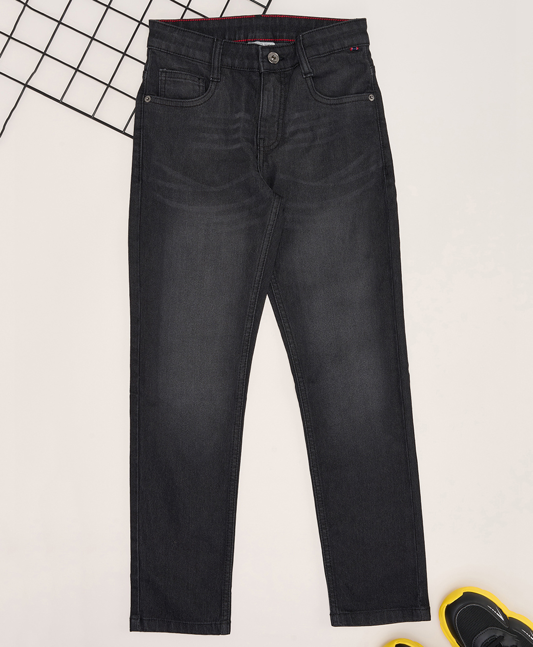 Pantaloons Junior Cotton Blend Denim Mild Washed Jeans - Charcoal Grey-image-24