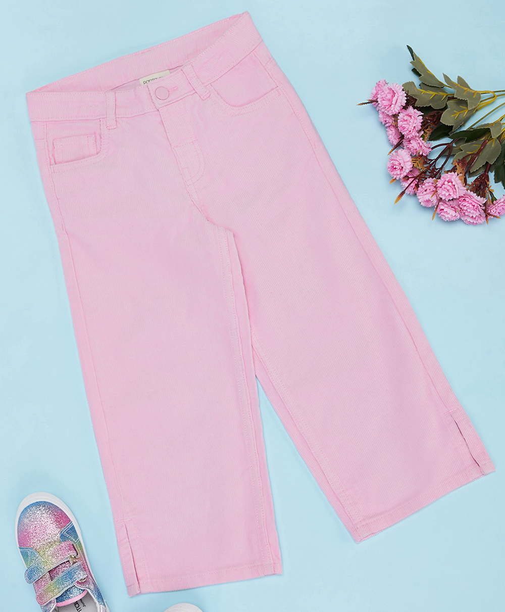 Pantaloons Junior Cotton Woven Solid Pant - Pink-picture-41