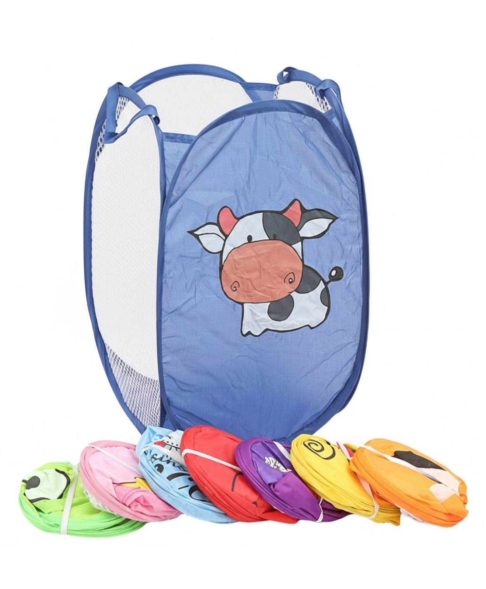 ulifestyle Paper Moon Cartoon Foldable Laundry Pop Up Hamper with Wide Opening and Side Pocket 1pc - Design may vary-picture-10
