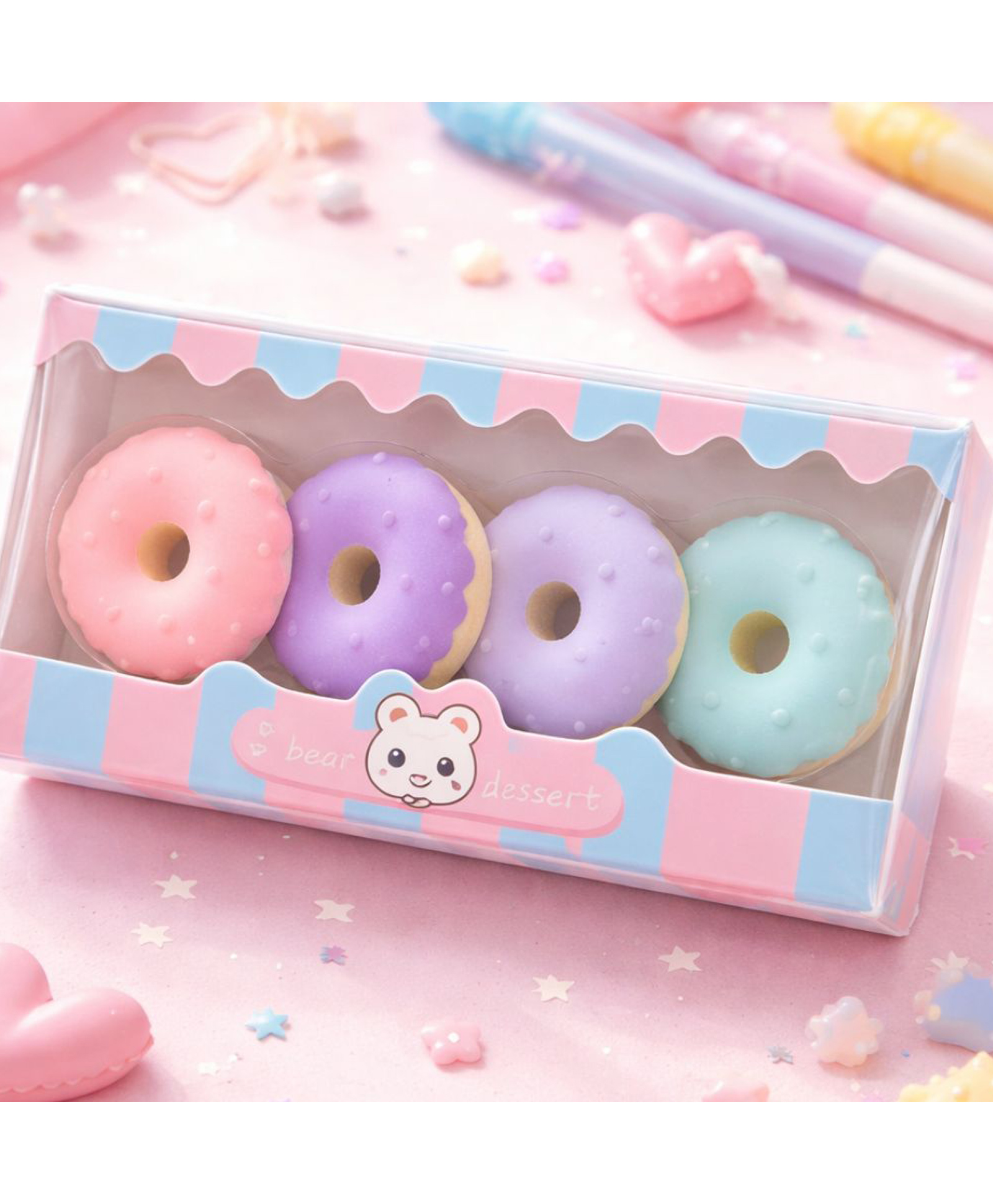 Paper Moon 3D Dessert Shaped Eraser for Kids (Pack of 4) Multicolor - Design may vary-image-47