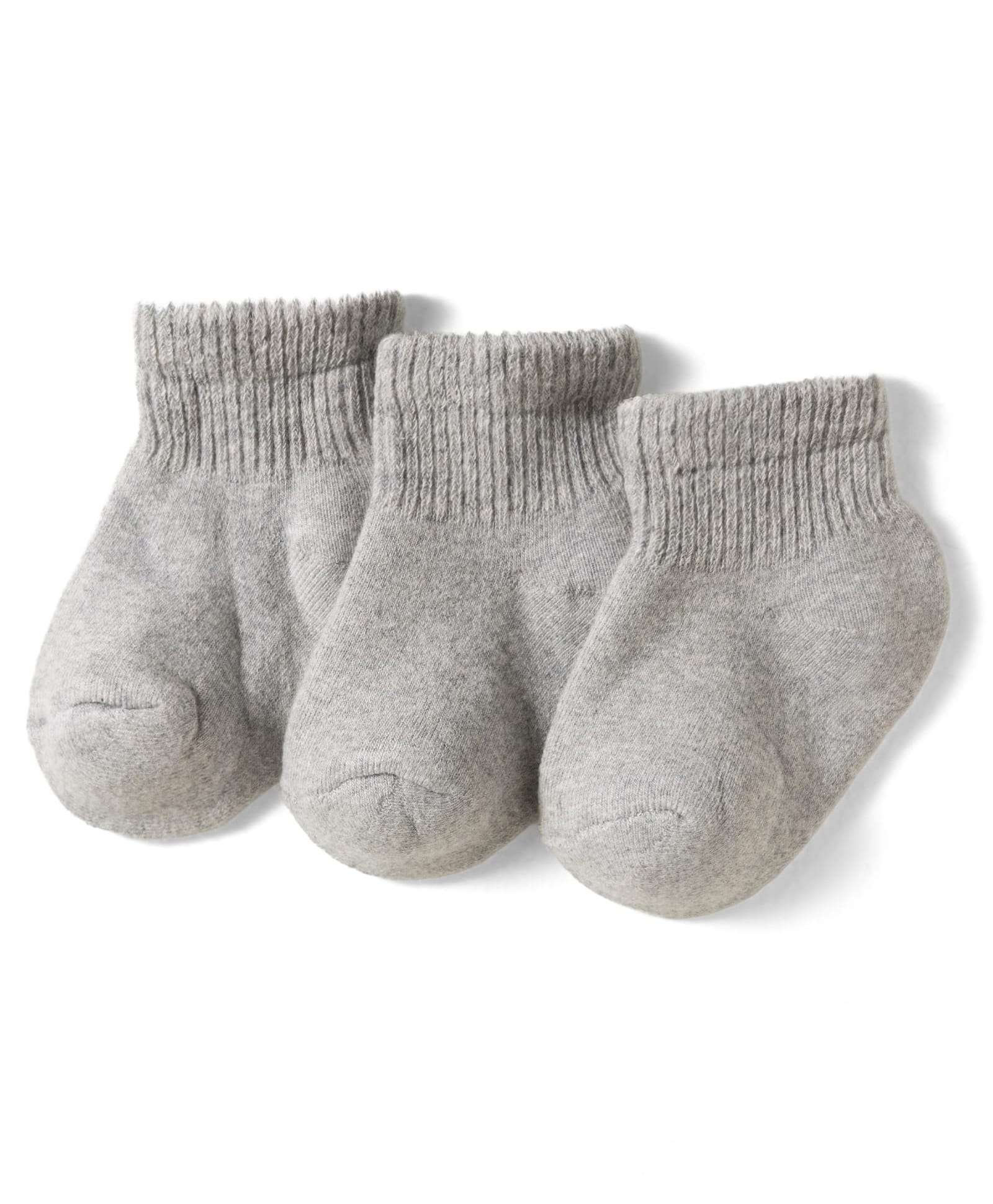 kookie kids india Kookie Kids 100% Cotton Terry Knit Ankle Length Solid Socks Pack Of 3 - Grey-picture-22