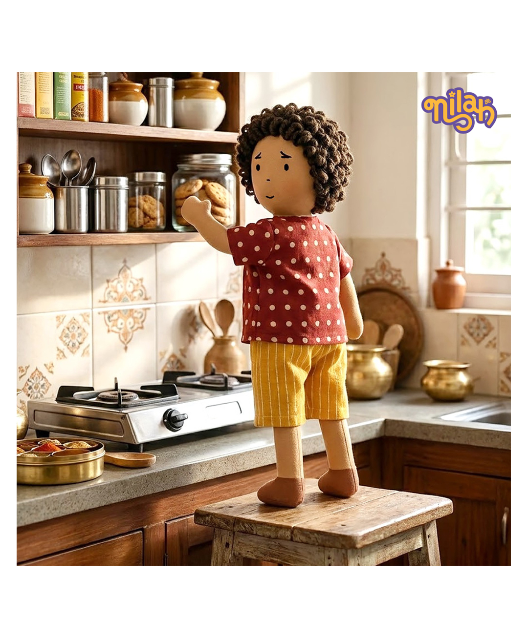 The Good doll Nilah's Younger Brother Raagu 9 Inch Boy Doll in Red shirt-picture-28