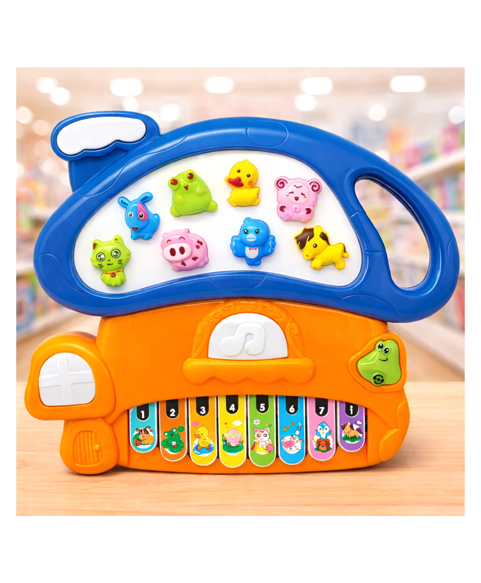 VGRASSP 8 Key 4 Modes Mushroom Piano Toy For Kids With Lights And Music - Interactive Musical Instrument Toy With Animal Sound Effects - Educational Learning Keyboard Playset - Color May Vary-image-8
