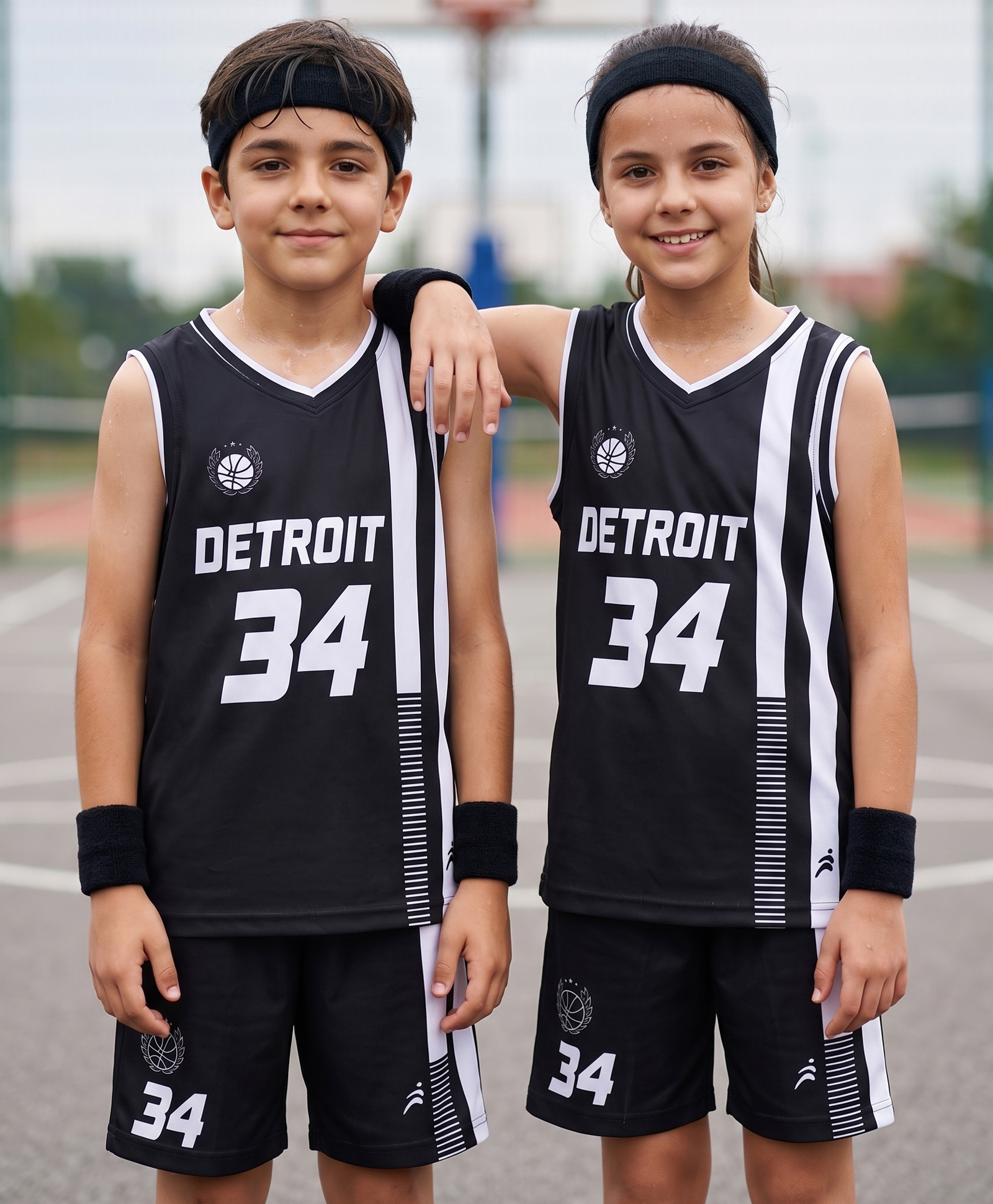 Pine Active Knit Sleeveless Basketball T-Shirt & Shorts Set - Black-image-27