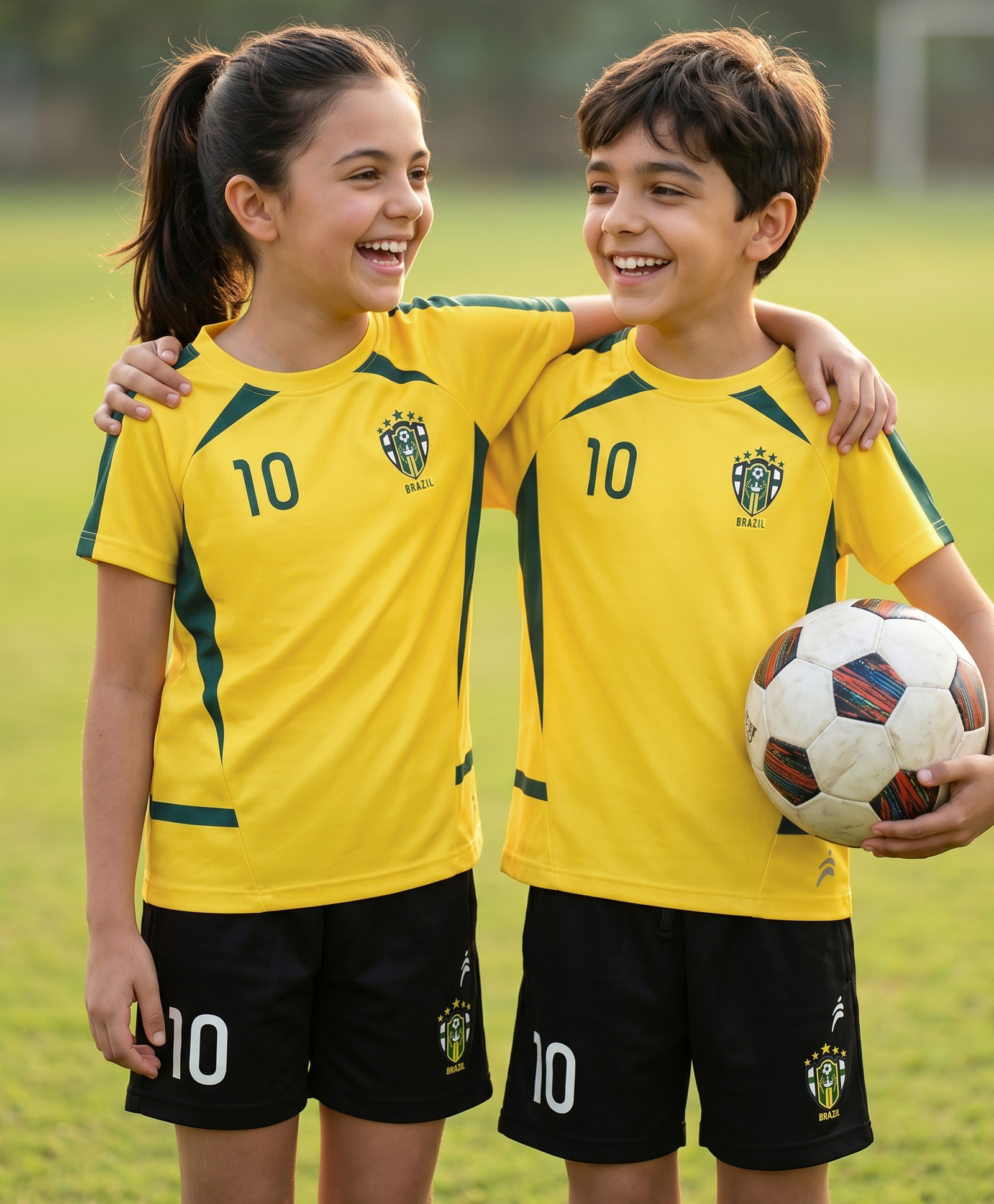 Pine Active Knit Raglan Sleeves T-Shirt & Shorts Football Set - Yellow-picture-11