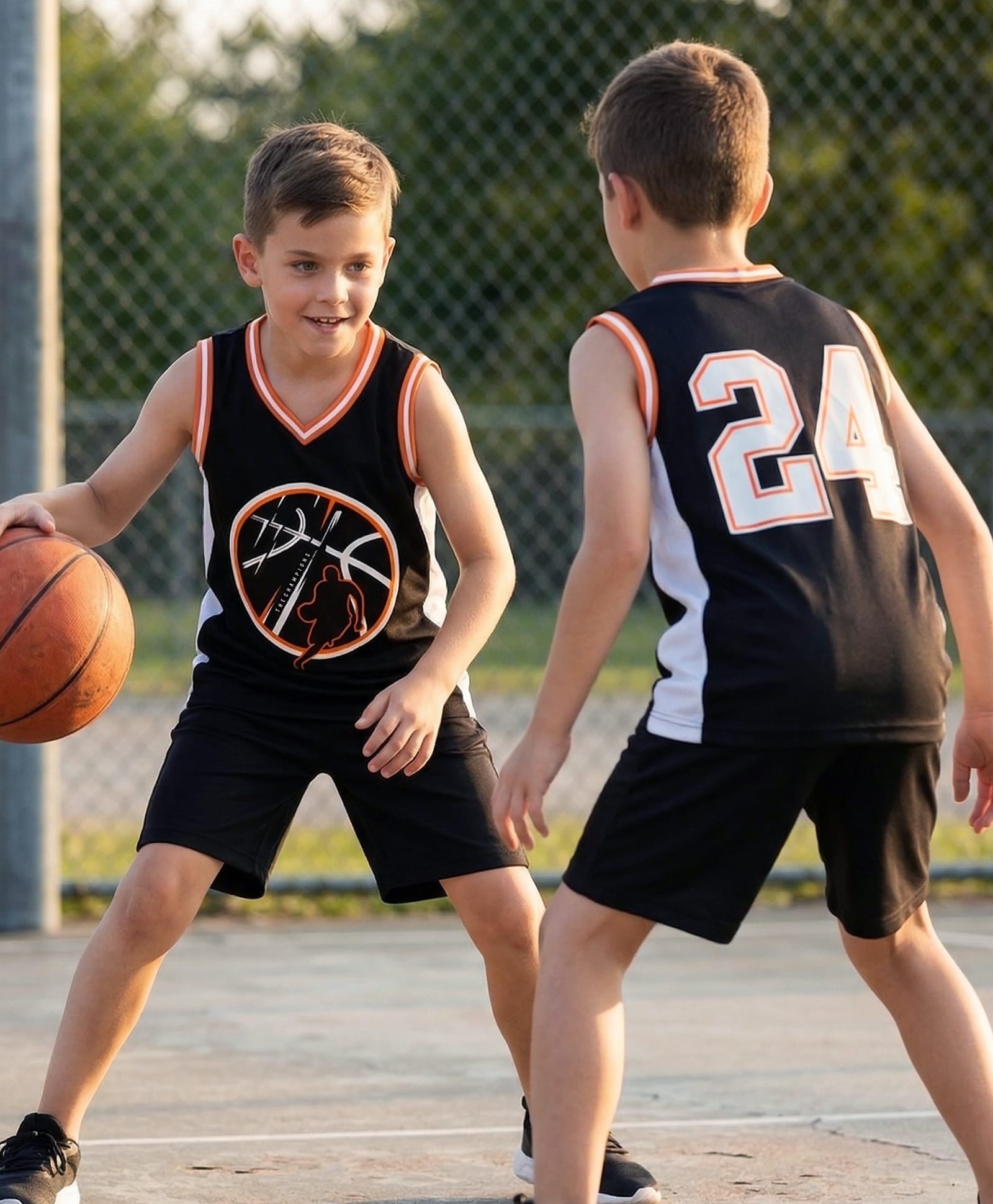 Pine Active Knit Sleeveless Sports Theme Printed Tank T-Shirt & Shorts Set - Black-picture-27