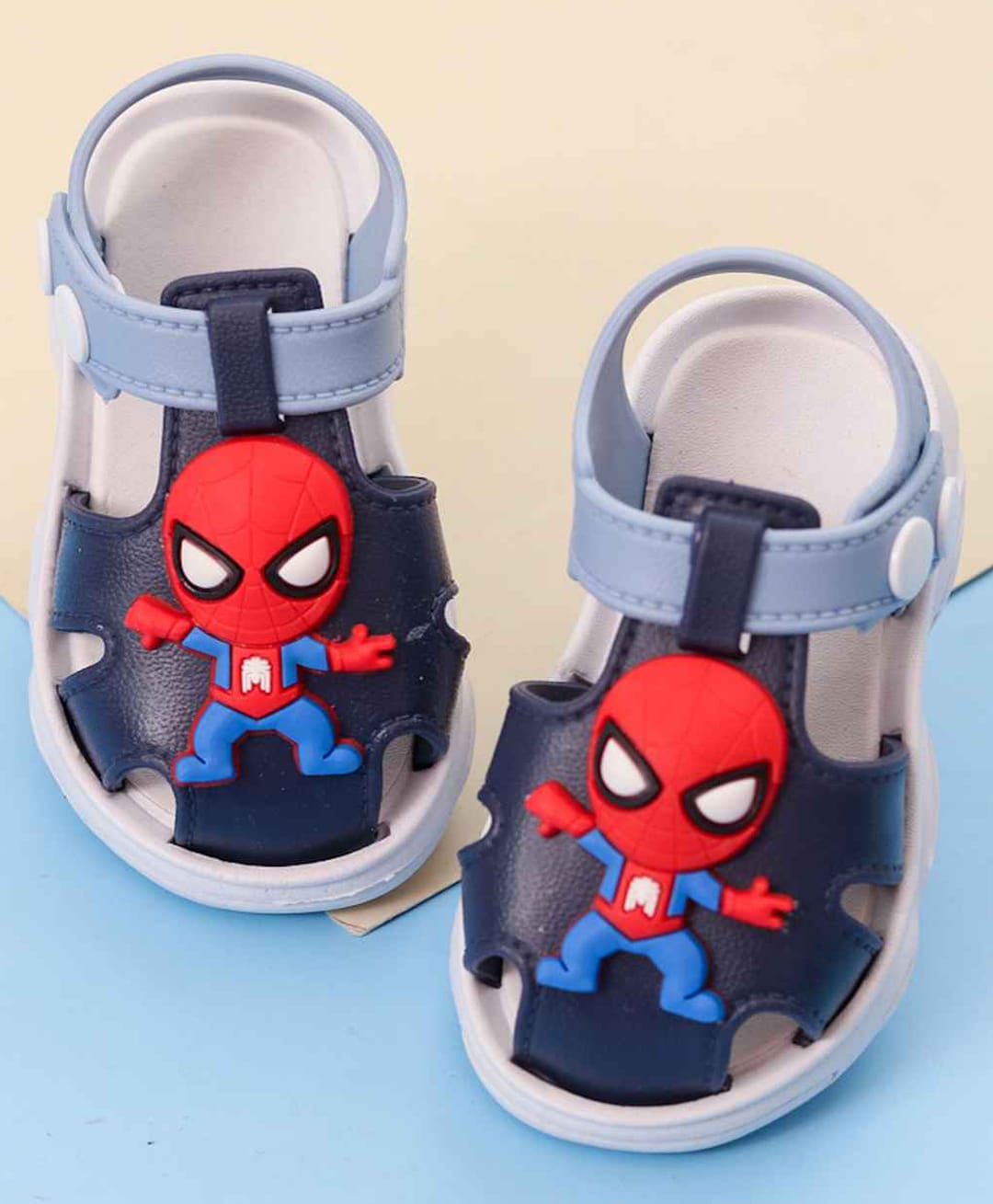 Yellow Bee Marvel Avengers Featuring Spider Man Applique Detailed Sandals - Navy Blue-picture-48