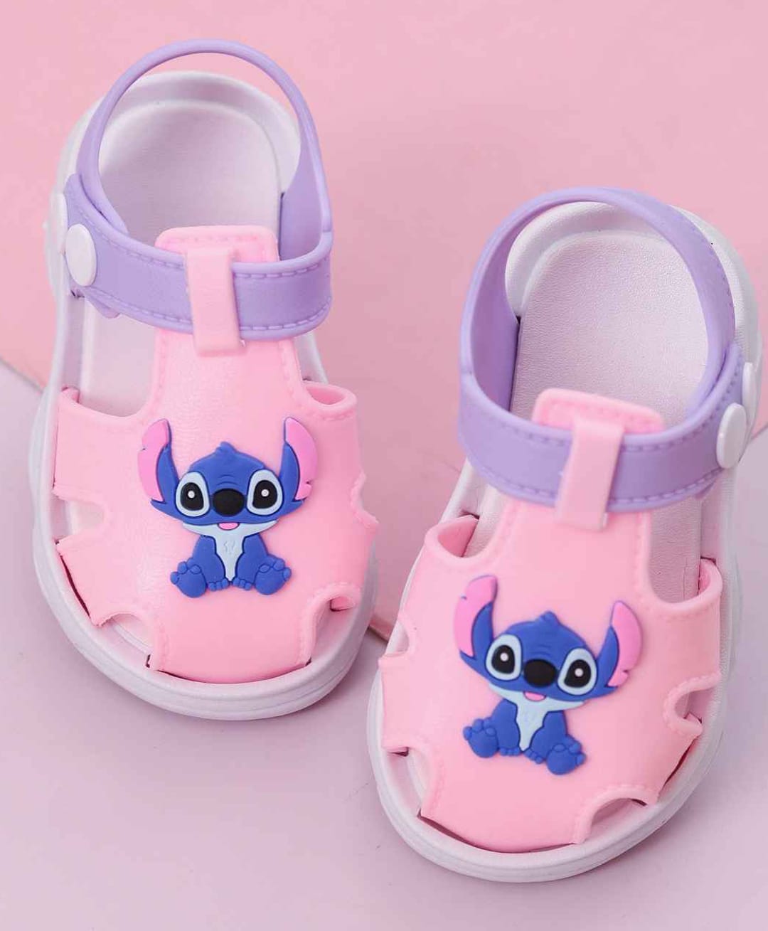 Yellow Bee Disney Featuring Stitch Applique Detailed Sandals - Pink-picture-31