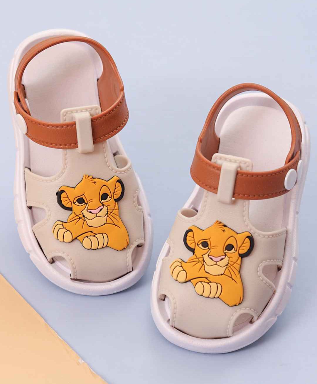 Yellow Bee Disney Featuring Lion King Applique Detailed Sandals - Beige-picture-13