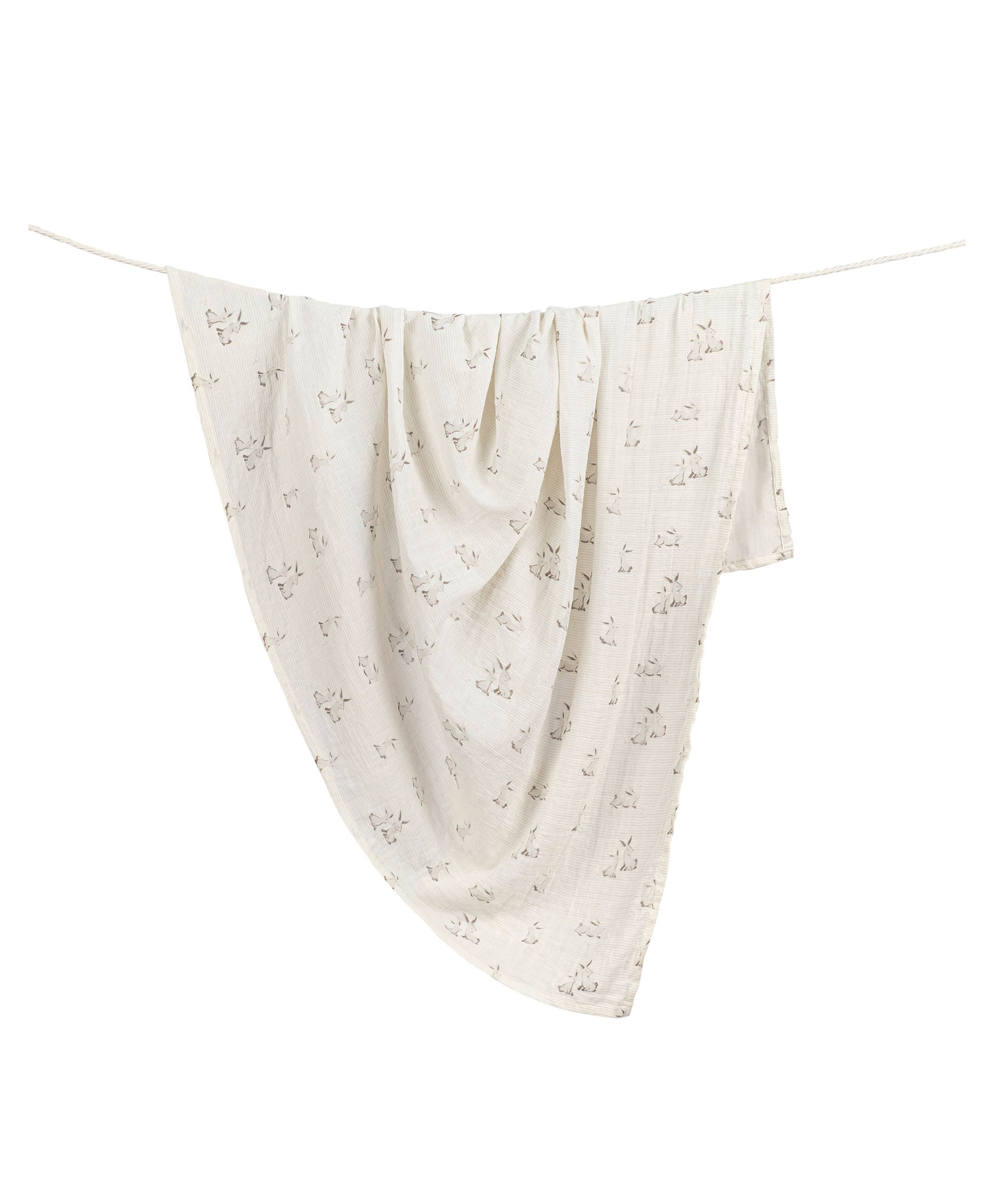 Crane Baby 100% Cotton Avery Collection Muslin Swadddle - Bunny-image-6