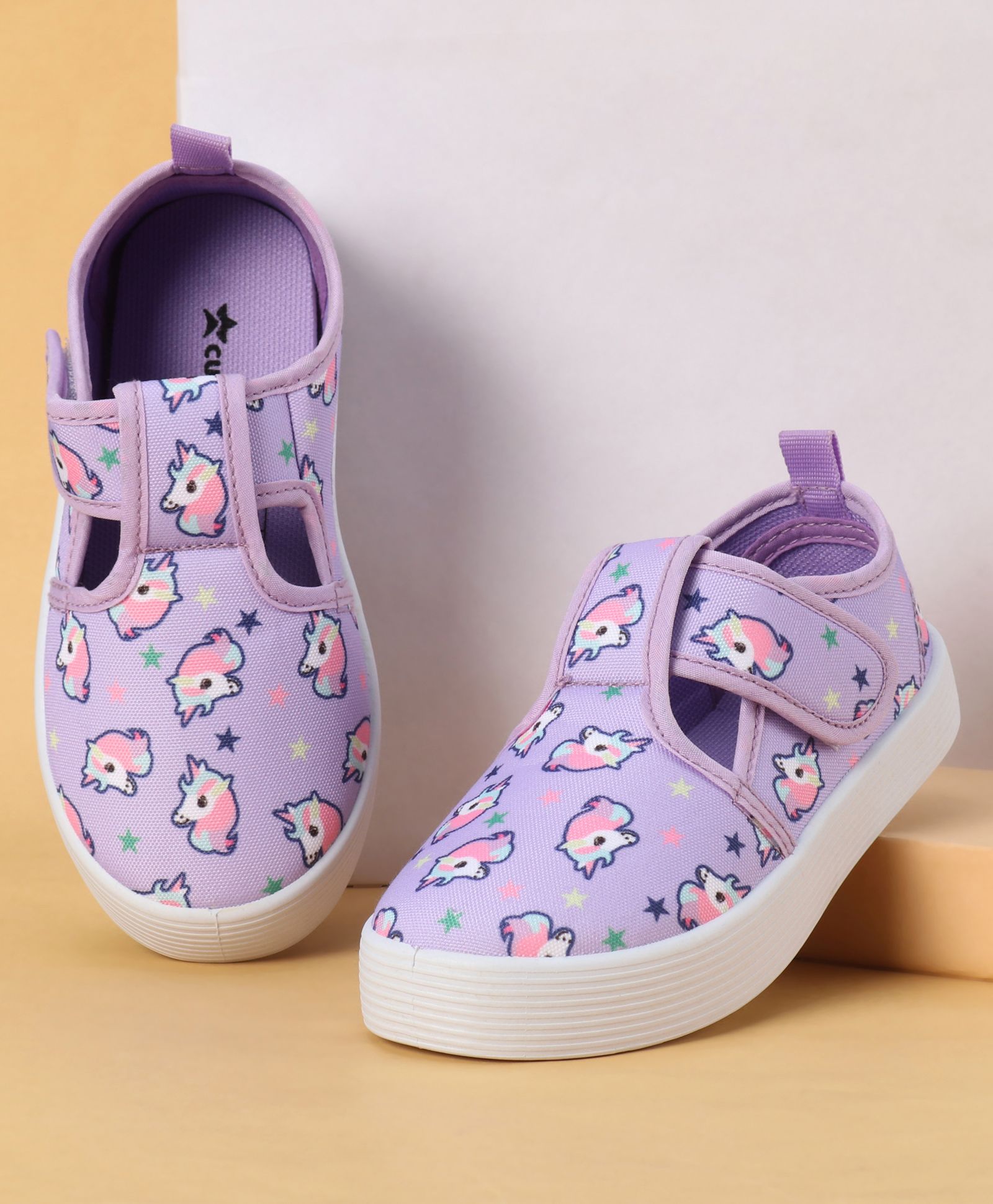 Cute Walk by Babyhug Velcro Closure Casual Shoes with Unicorn Print - Purple-picture-27