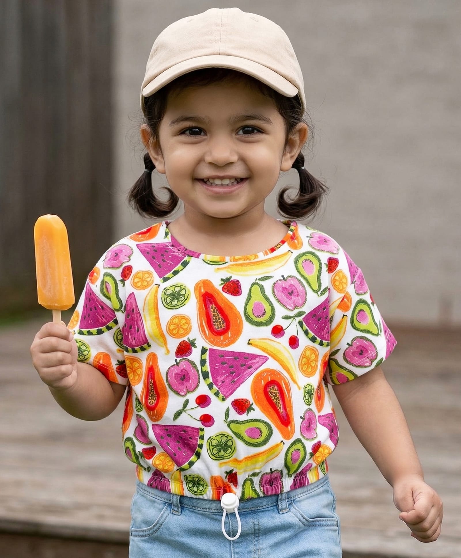 Babyhug 100% Cotton Knit Half Sleeves Tropical Theme Printed Top - Multicolour-image-7