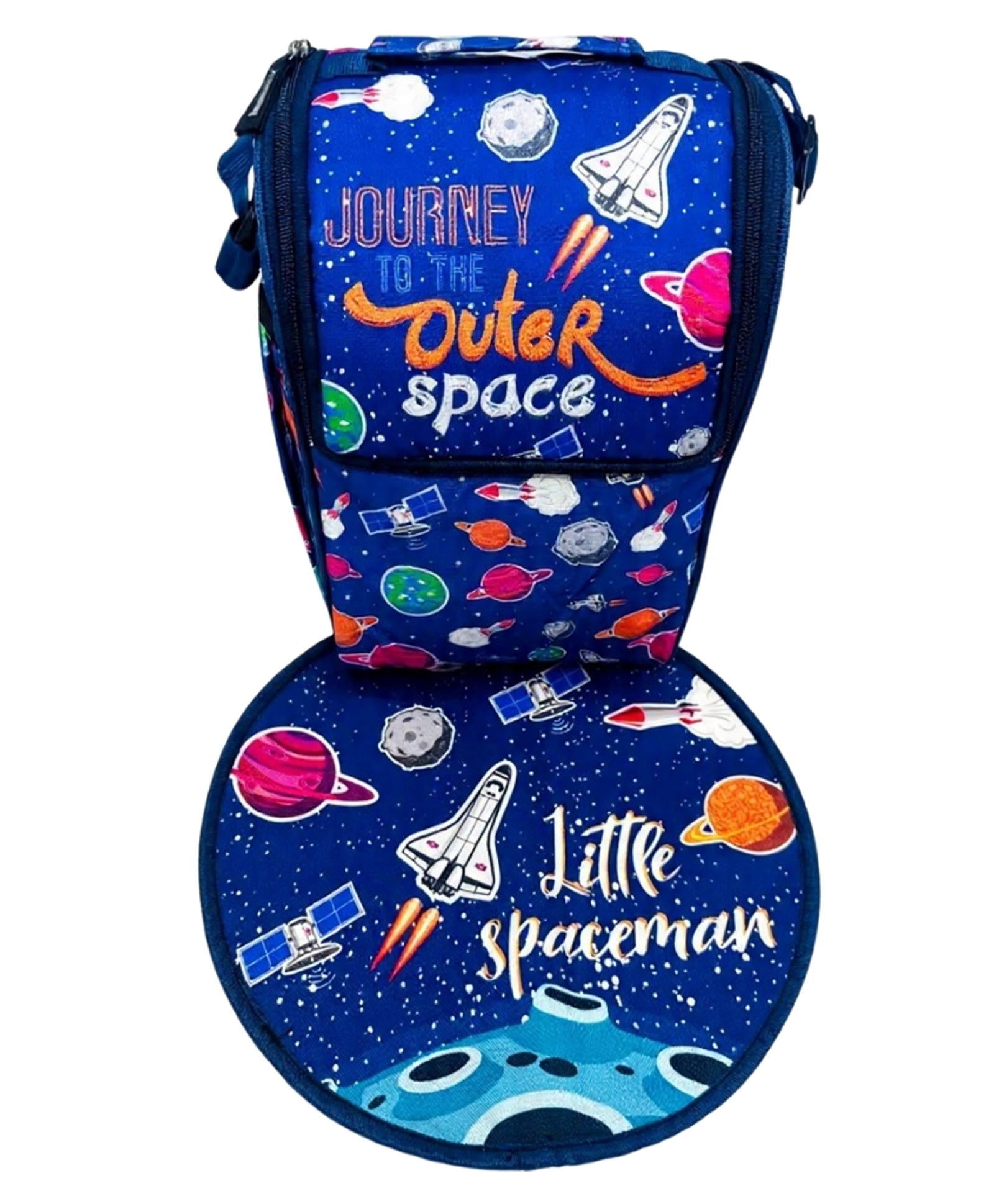 Echo Boomers Kids Lunch Bag with Round Table Mat| Space Navy Print | Fun School Lunch Set for Boys & Girls-image-5