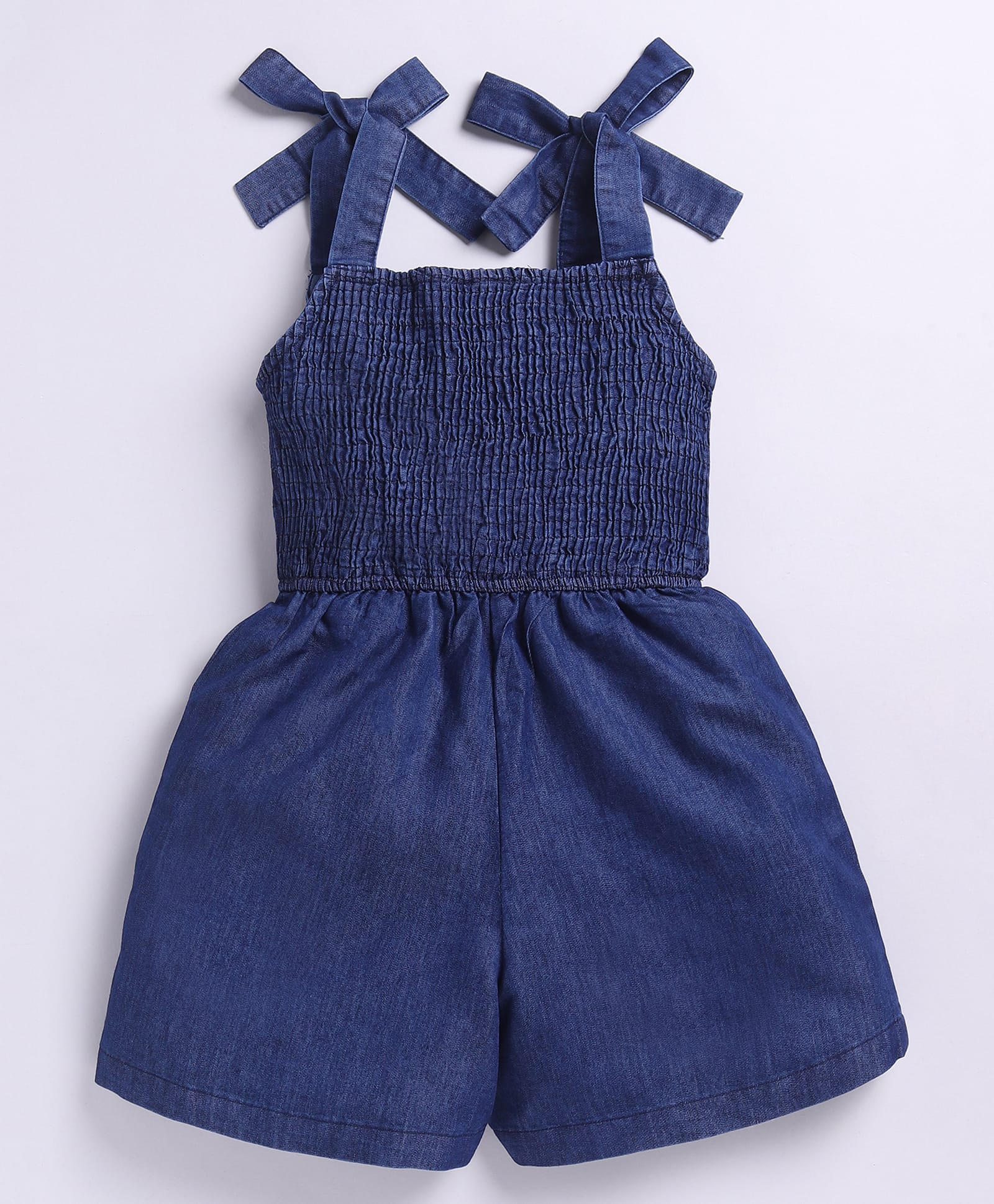 M'andy Denim Woven Sleeveless Solid Jumpsuit - Blue-picture-13