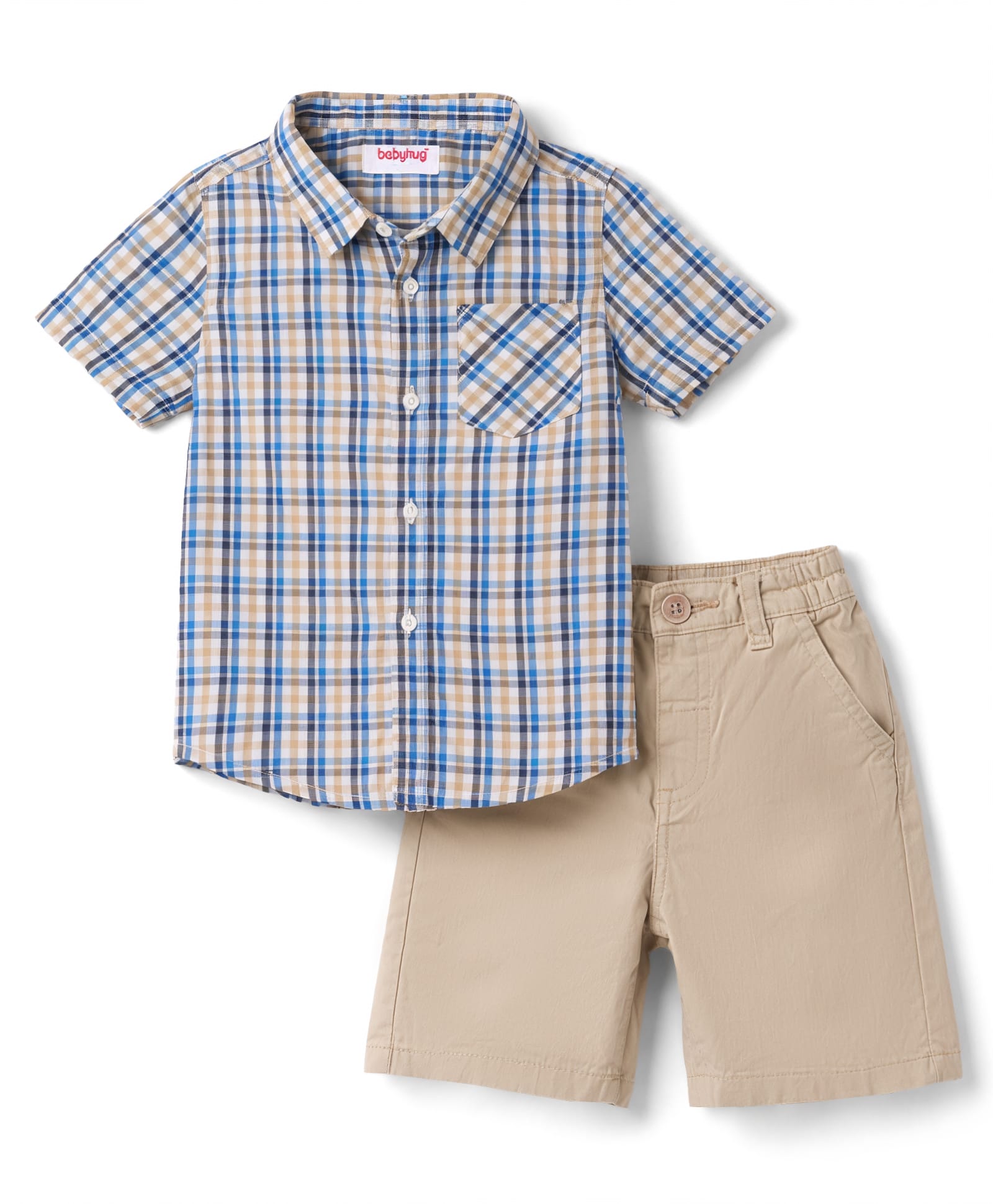 Babyhug Cotton Woven Half Sleeves Checks Shirt & Shorts Set - Multicolor-picture-12