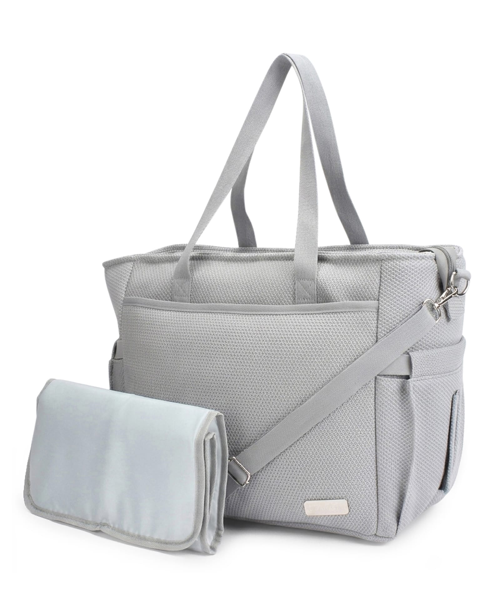 Babyhug EliteCare Premium 2 in 1 Diaper Bag with Diaper Changing Mat - Grey| Insulated Bottle Pocket| Spacious Storage Compartments| Quick-Access Front & Side Pockets| Convertible Handbag & Sling Bag-image-44