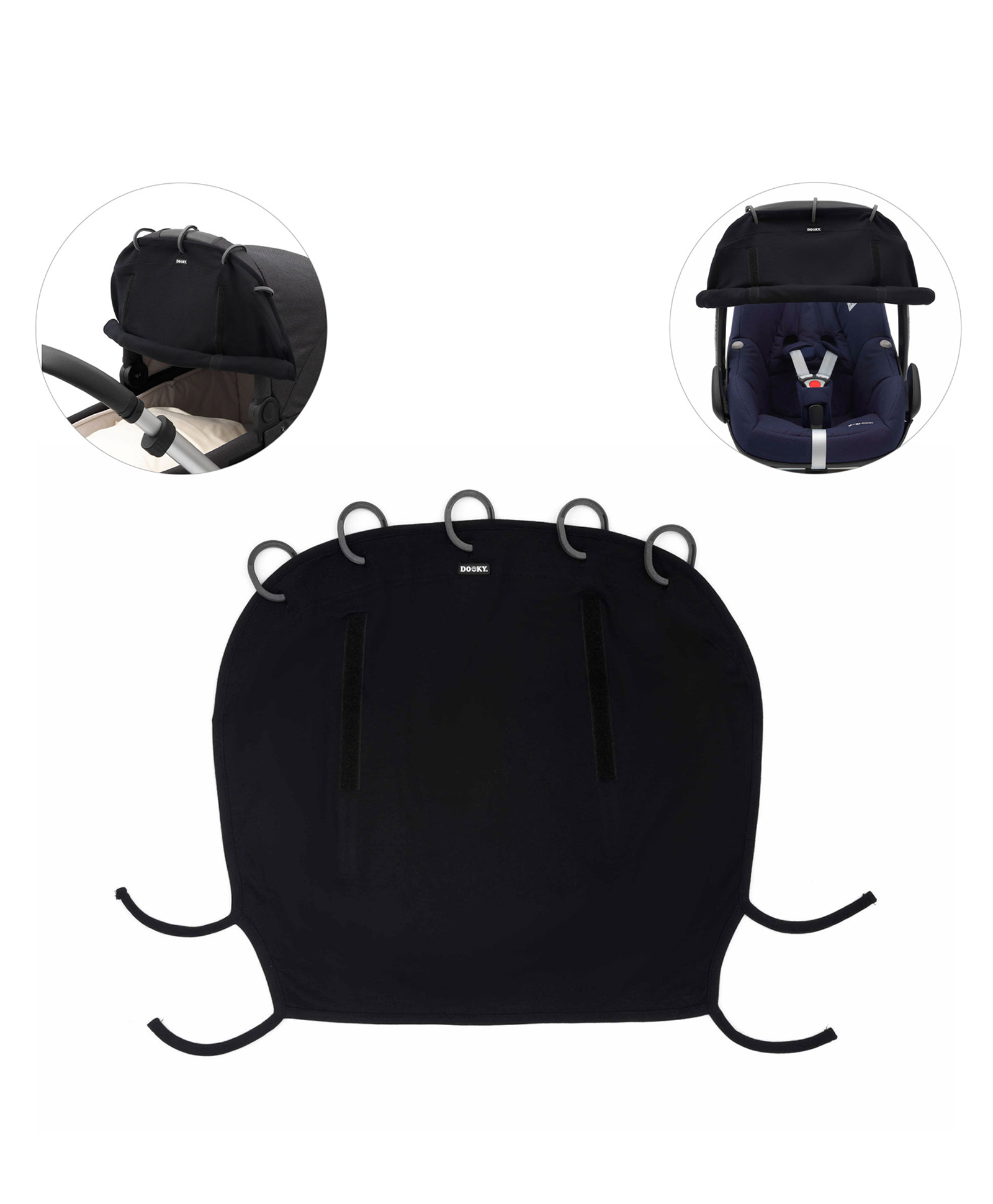Dooky Universal Baby Stroller Cover - Black | Sun, Wind & Light Protection-image-43