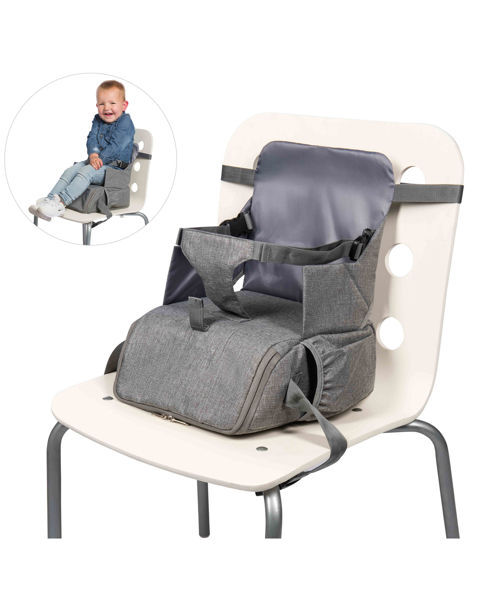 Dooky Booster Seat Portable Travel Feeding Chair with 3-Point Safety Harness & Storage Pocket for Toddlers-image-31