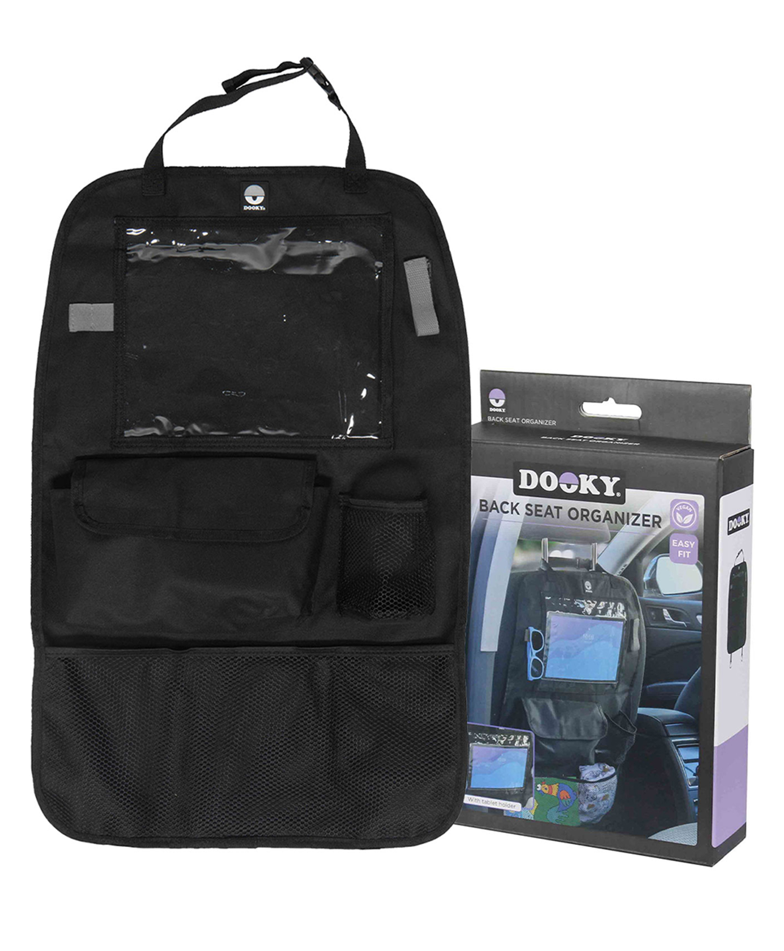 Dooky Back Seat Organiser Universal Car Storage with Tablet Holder & Multiple Pockets