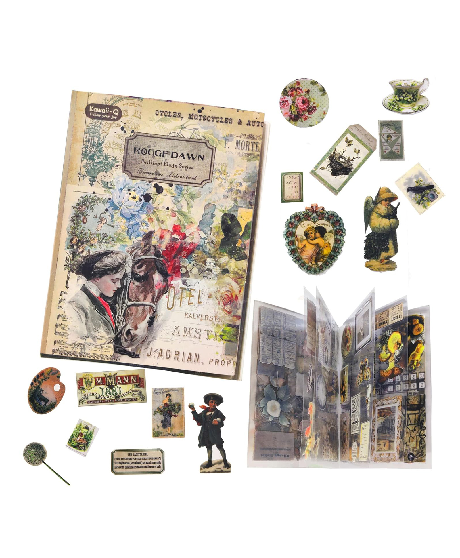 FunBlast American Style Self-Adhesive Stickers Book for Decoration Pack of 1 Book / 150+ Stickers (Multicolor - B)