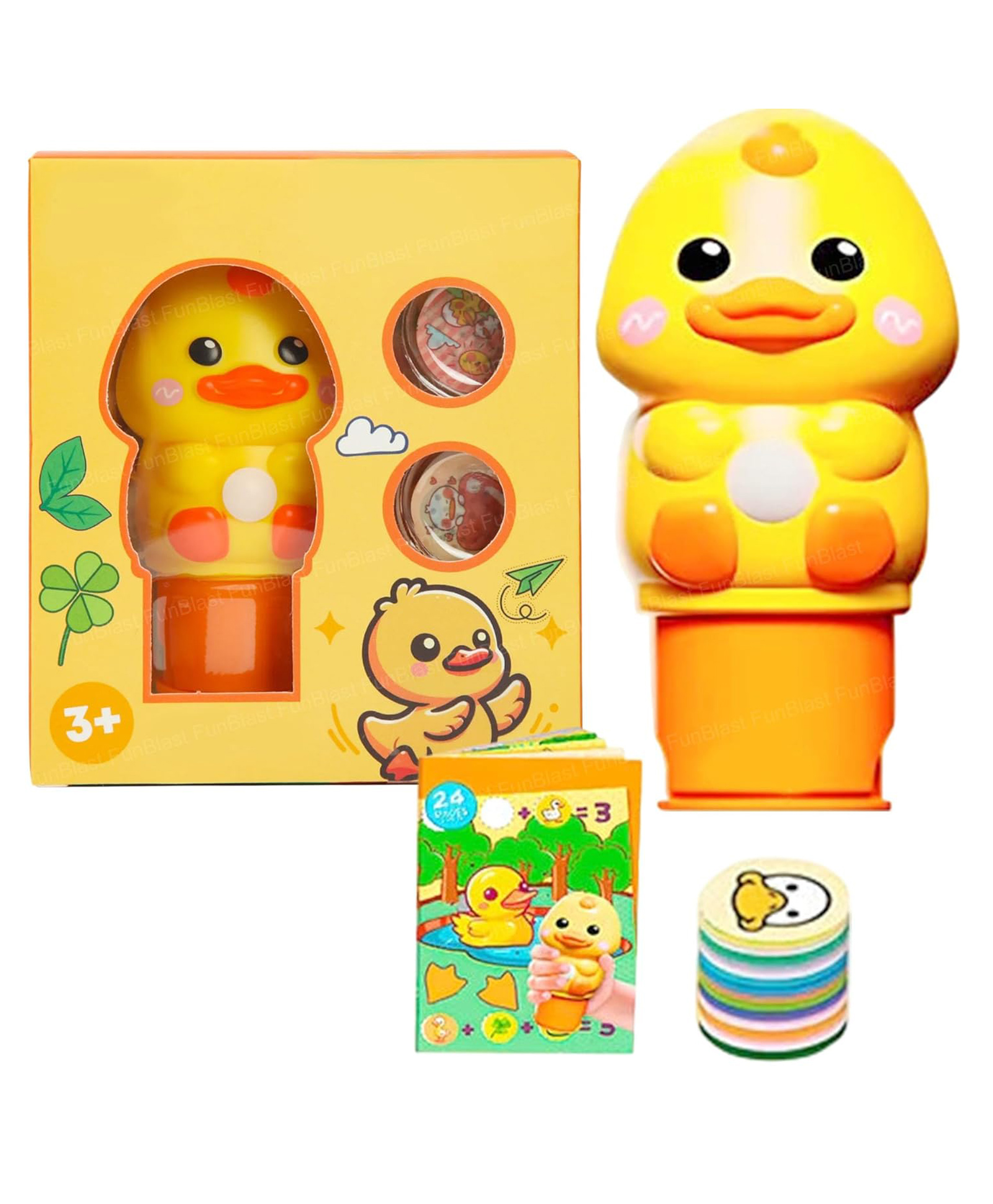 FunBlast Cute Duck Shaped Stamp with Waterproof Mold Stickers Kit for Kids Pack of 1 (Multicolor)-image-41