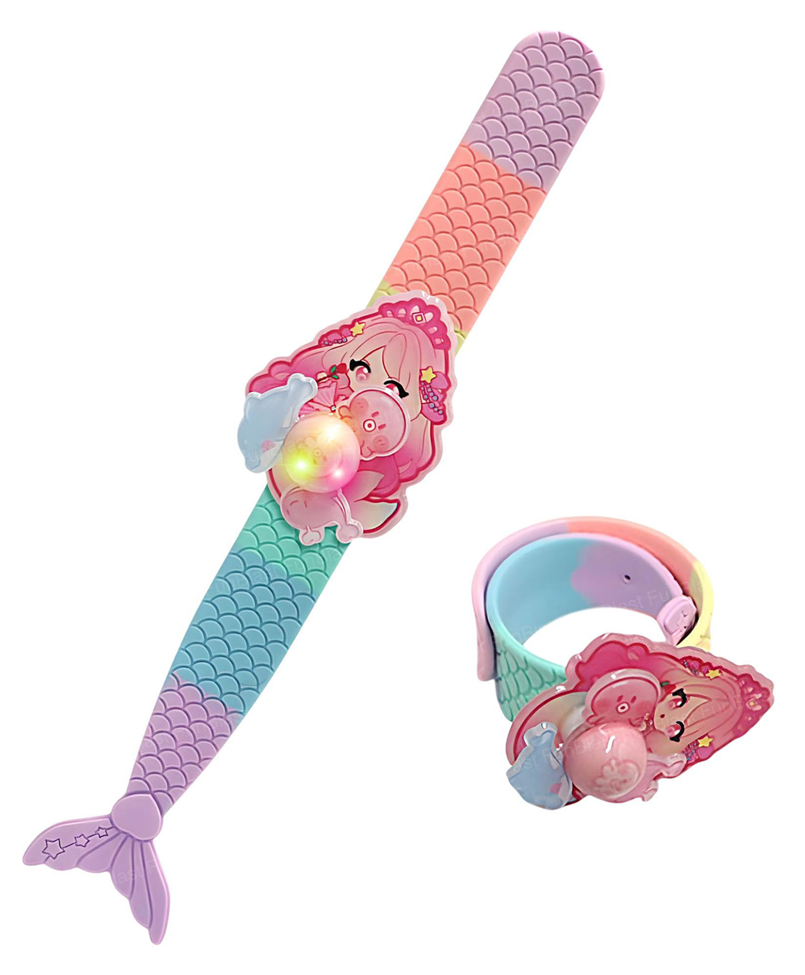 FunBlast Cute Mermaid Theme Wrist Band with Light for Kids Pack of 1 (Multicolor)