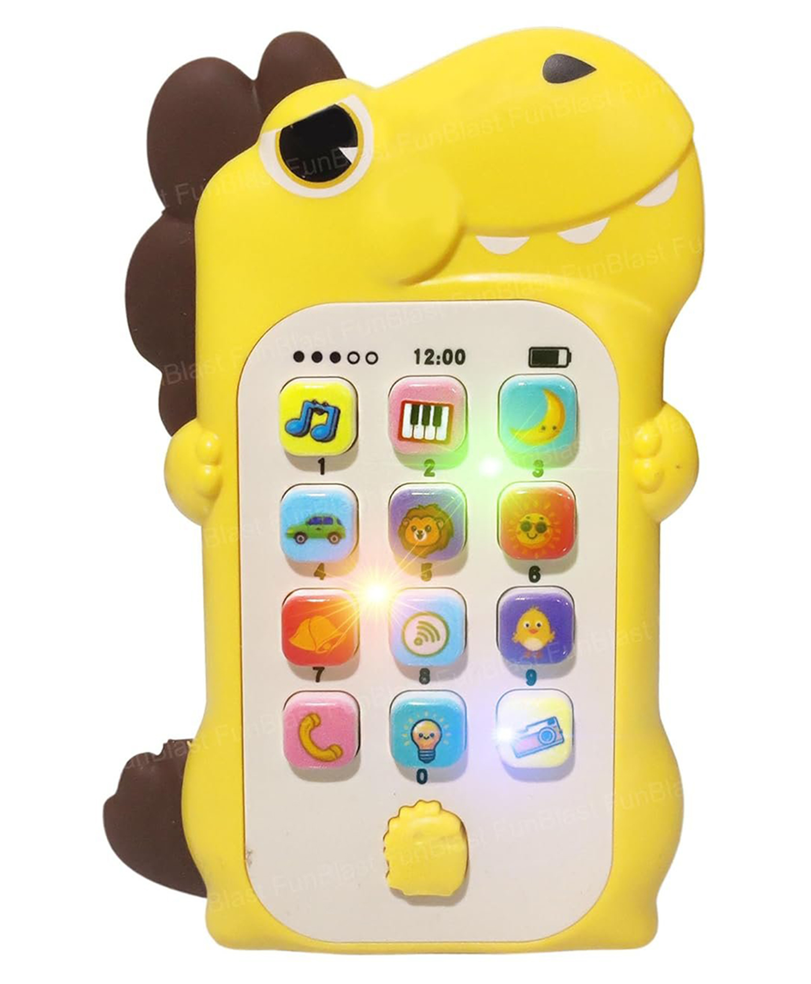 FunBlast Dino Shaped Musical Mobile with Light and Sound for Kids Pack of 1 (Yellow)-picture-9