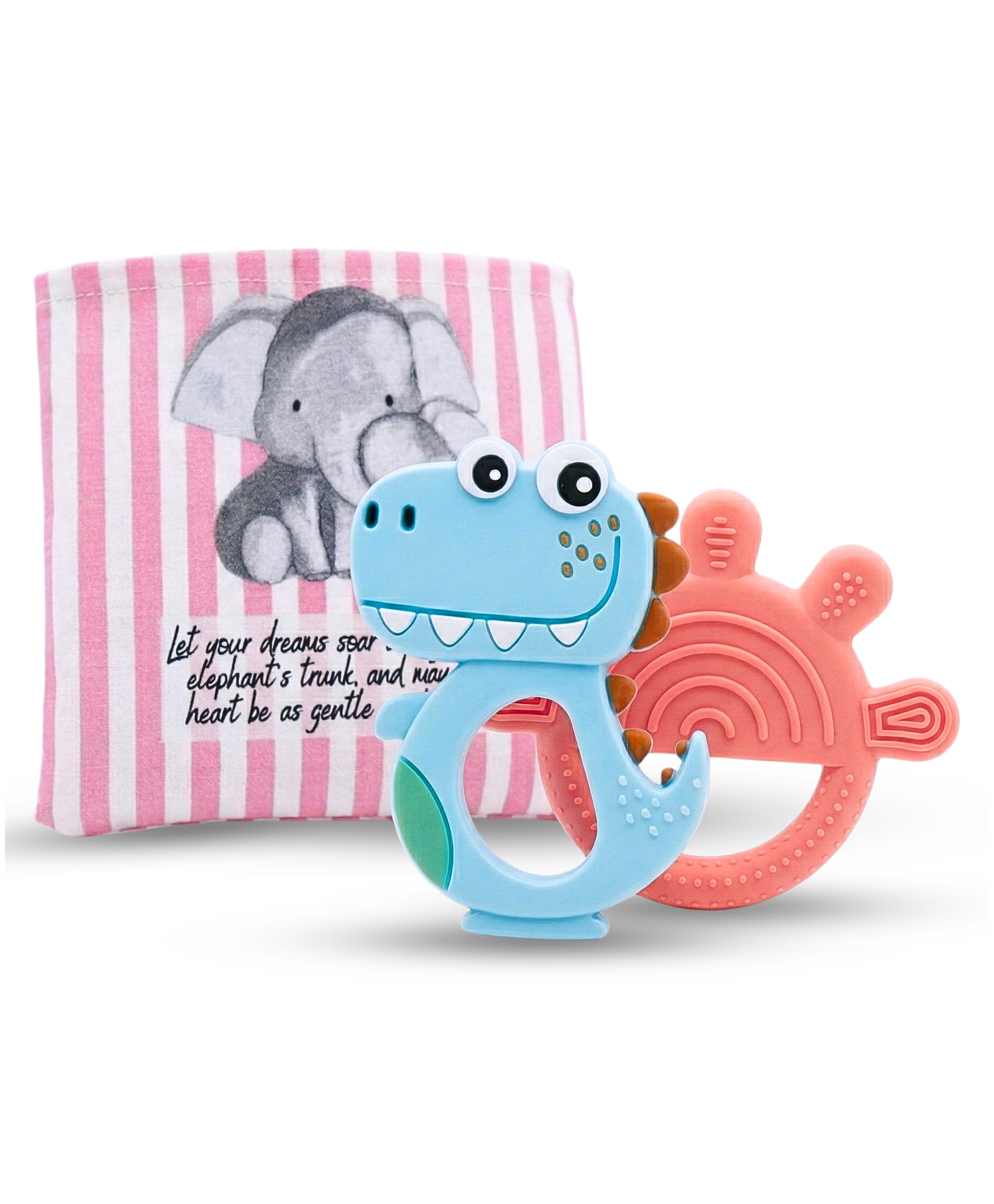 Seraphina Teething Baby Chew Toys - Set of 2 | BPA-Free Soft Silicone Teether for Babies 4+ Months | Natural Organic Food Grade Teething Toy for Toddlers | Gum Pain Relief Teether Set-picture-21
