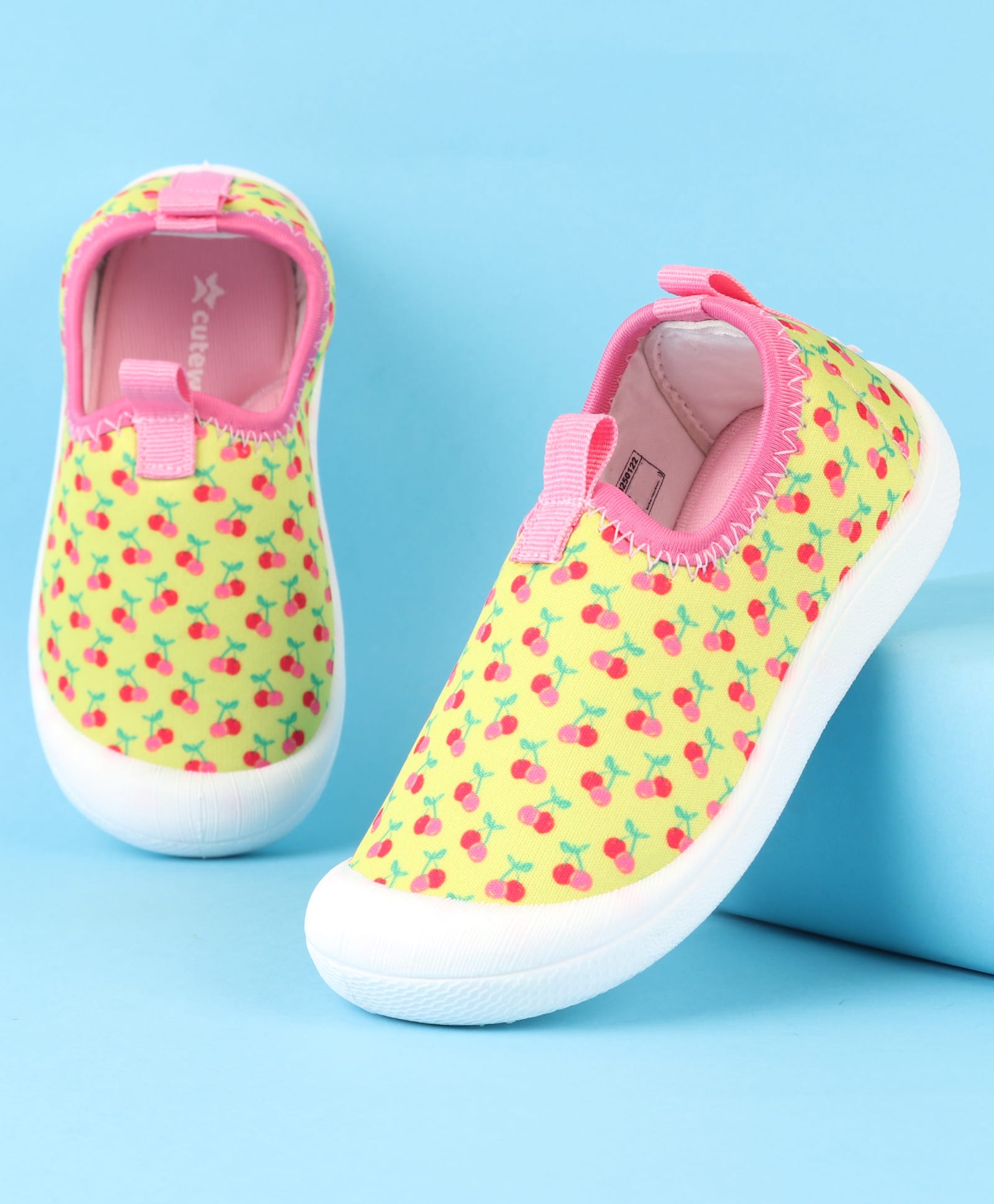 Cute Walk by Babyhug Slip On Casual Shoes with Cherry Print - Yellow-image-30