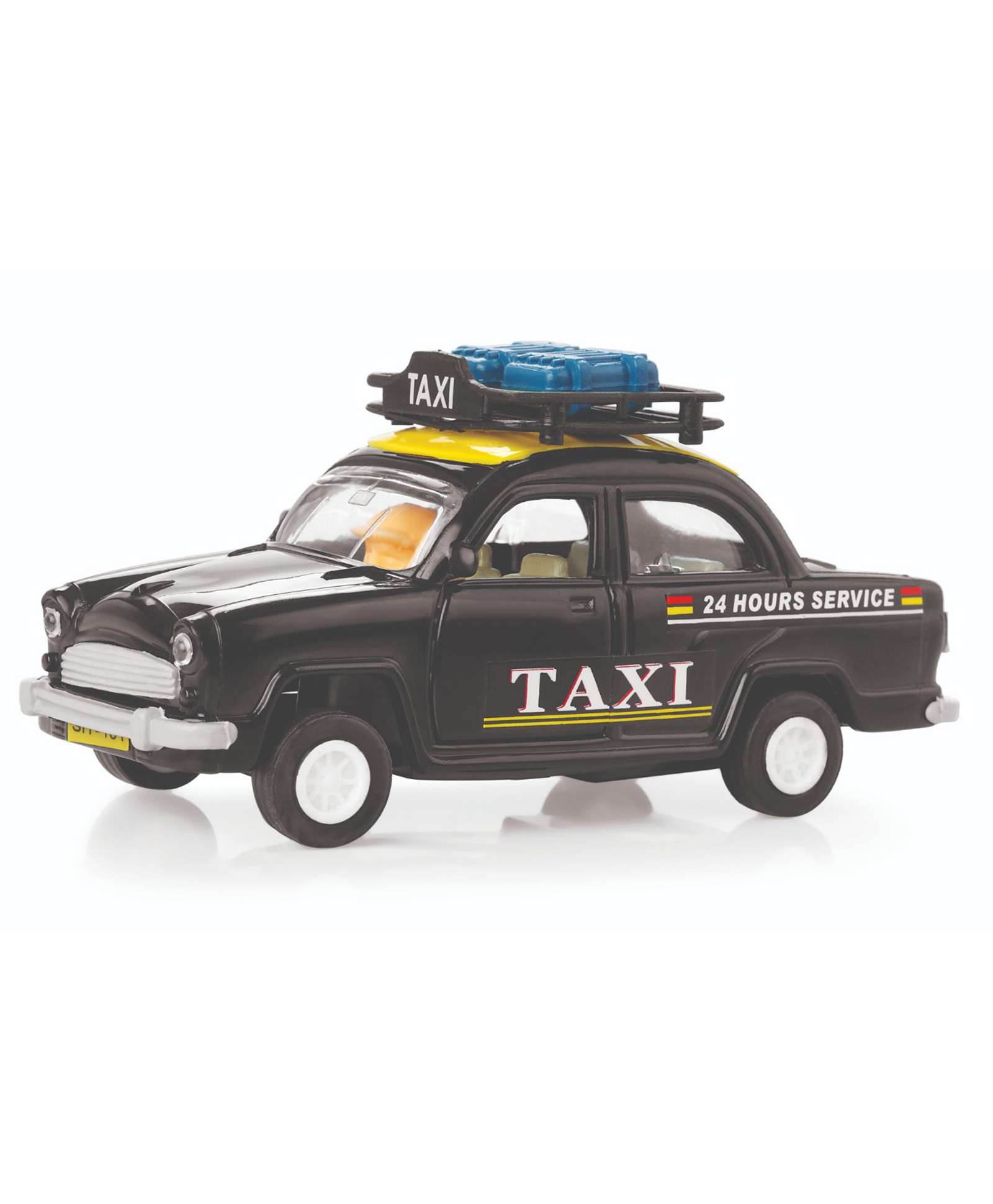 Shinsei Ambassador Pull-Back Taxi Motor Skills Development Toy Highly Detailed Collectible & Play Car - Black-picture-26