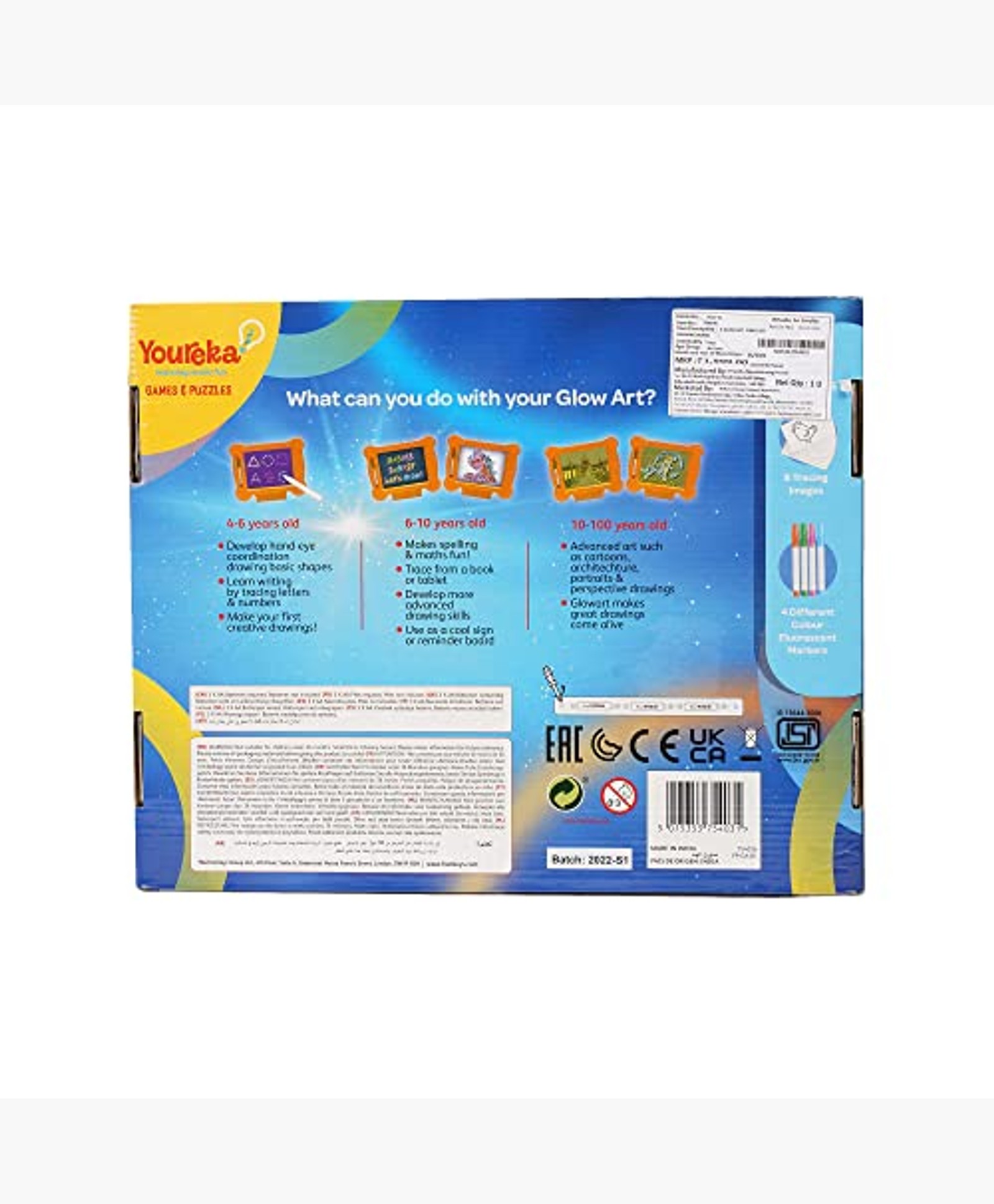 Hamleys Glow Art Sonic Led Drawing Board Neon Colour Board Multicolour 3Y+ | Safe & Gift-Friendly-image-12