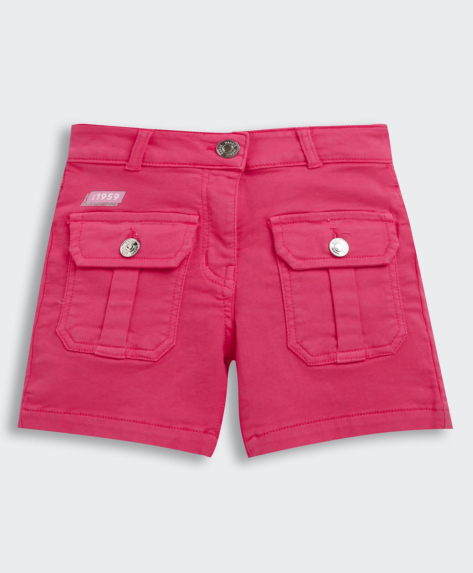 Barbie by Tiny Girl Denim Woven Solid 1959 Number Printed Shorts - Hot Pink-picture-22