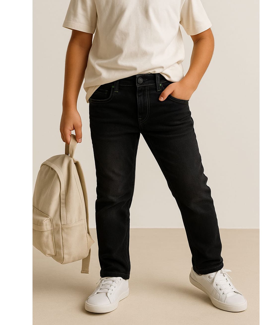 Tales & Stories Denim Woven Solid Jeans - Black-picture-23