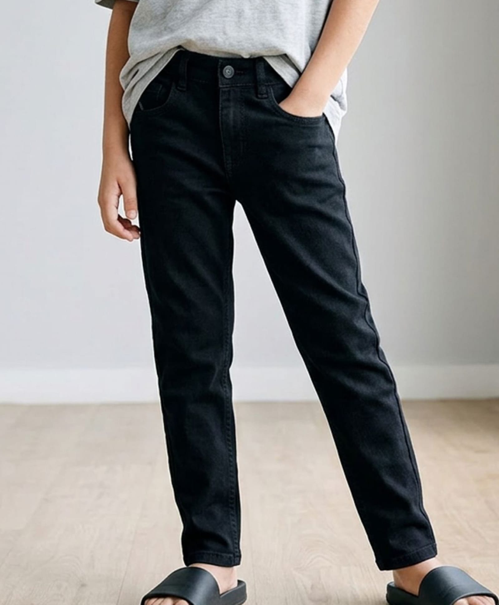 Tales & Stories Denim Woven Solid Jeans - Black-picture-29