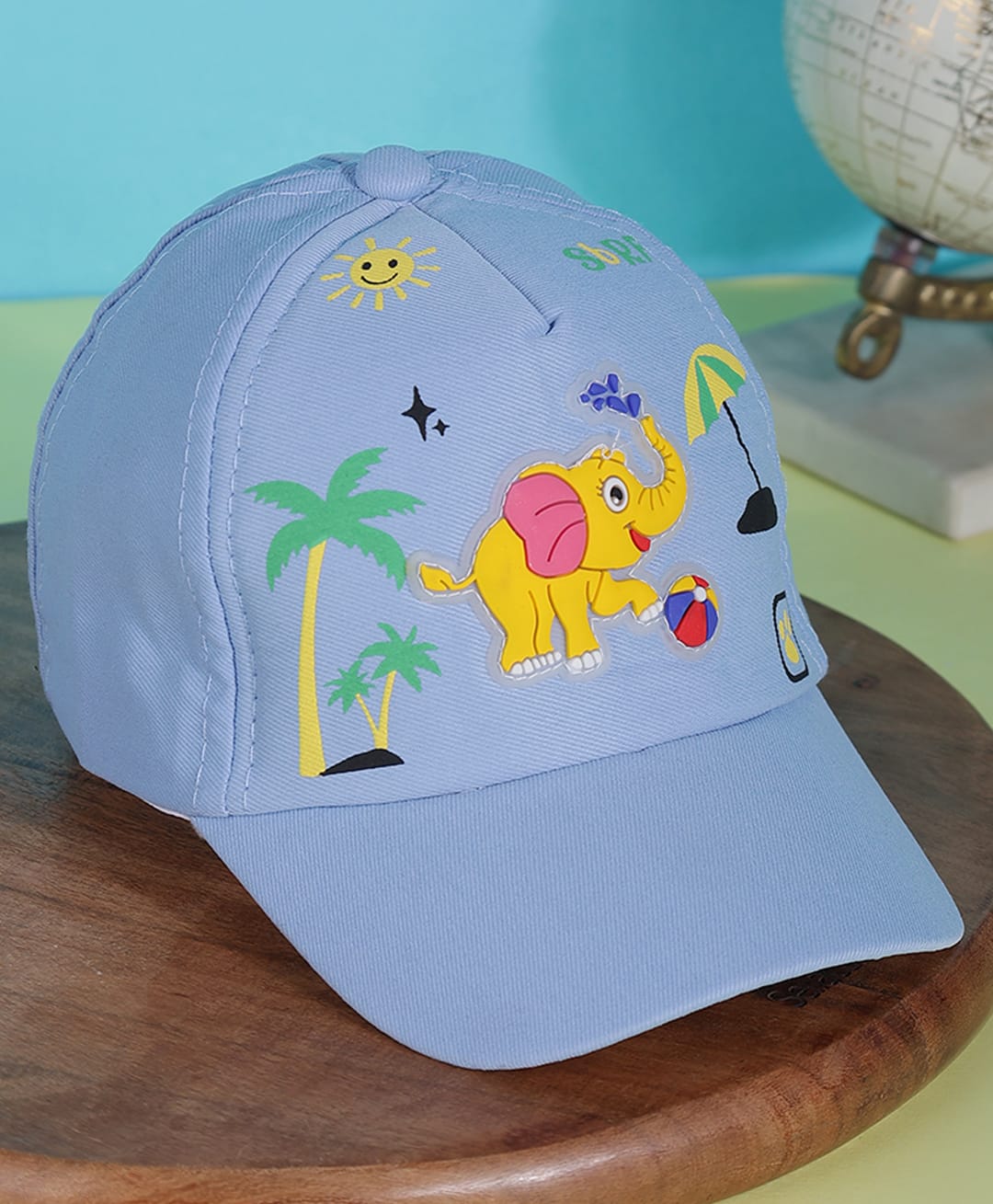 PASSION PETALS Elephant Applique Baseball Cap - LightBlue - Circumference - 46cm