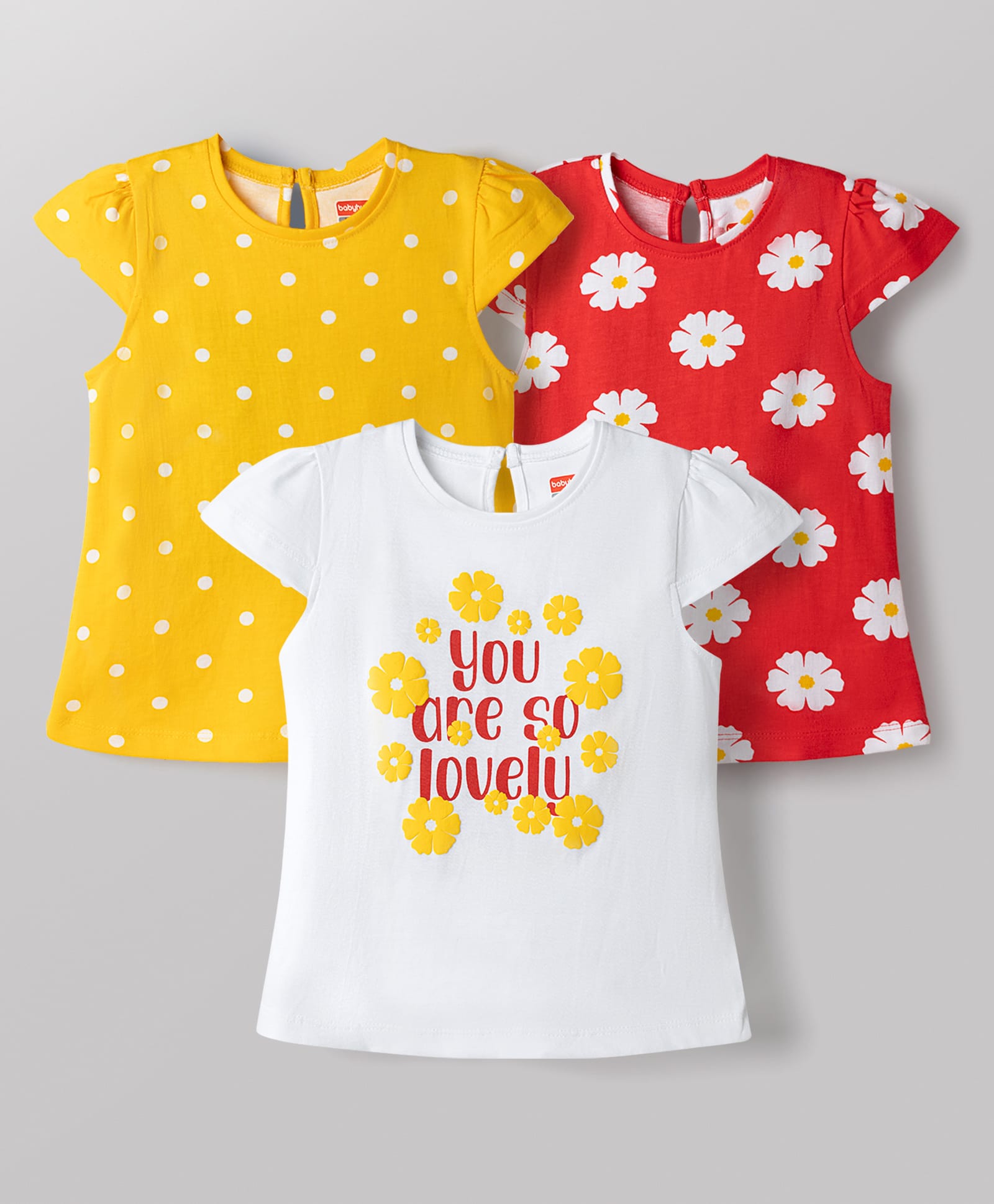Babyhug Cotton Knit T-Shirts Half Sleeves with Graphics Multi Color 2-3 Years Pack of 3-image-36