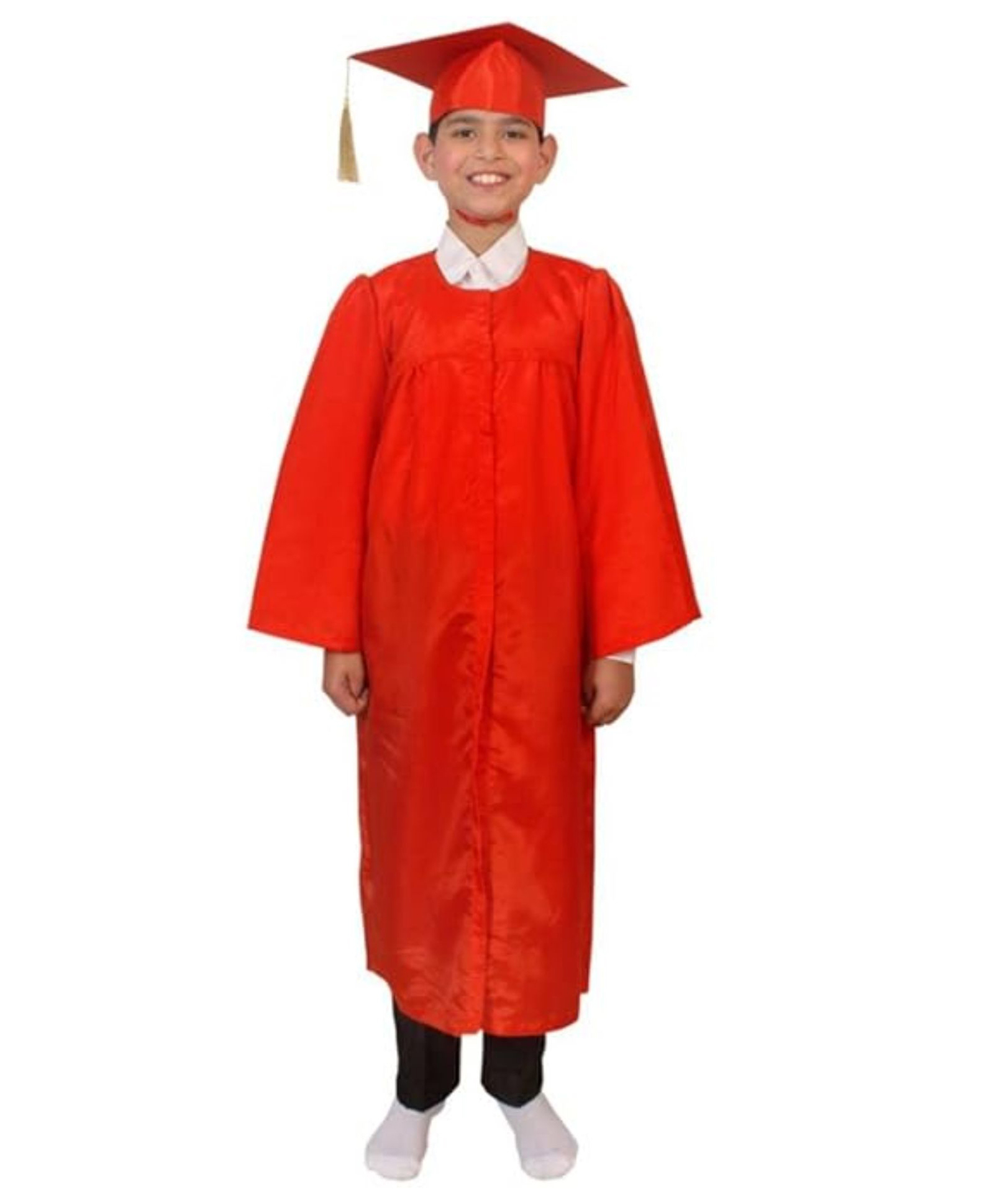 Itsmycostume Full Sleeves Graduation Gown Costume With Cap - Red