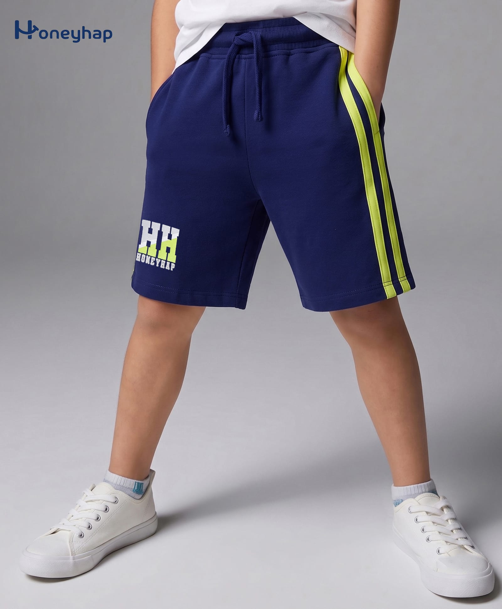 Honeyhap Premium 100% Cotton Knit Text Printed Shorts With Bio Finish - Limoges-image-19