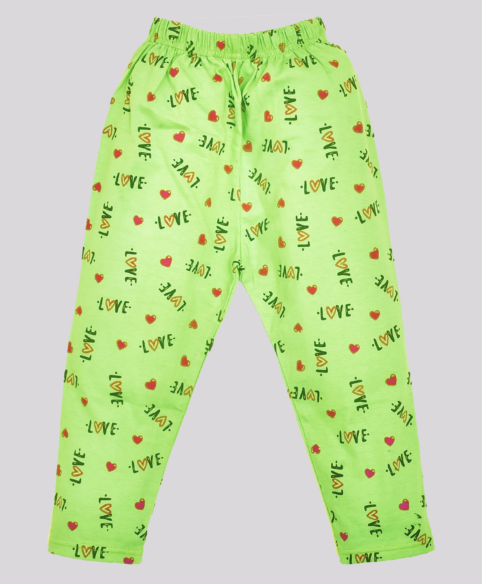 HRIT Cotton Knit Love Text Printed Pajama - Green-picture-15