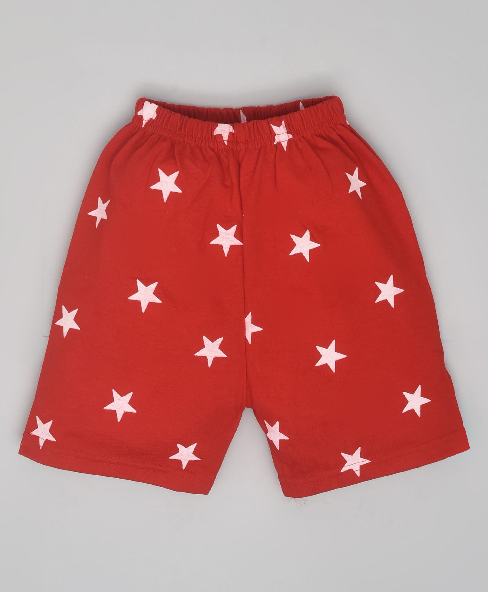 HRIT Cotton Knit Stars Printed Shorts - Red-picture-33
