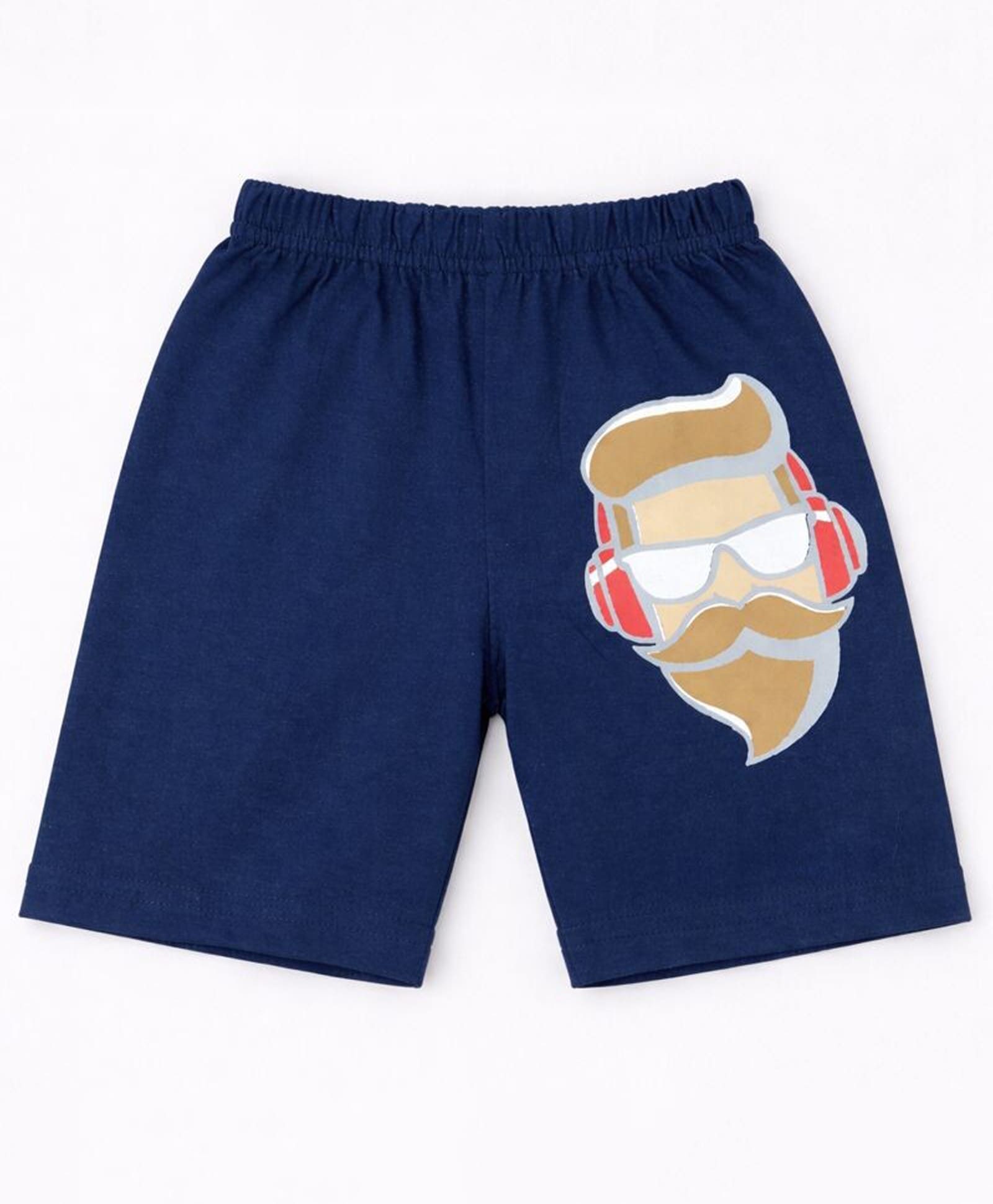 HRIT Cotton Knit Face Printed Shorts - Navy Blue-picture-20