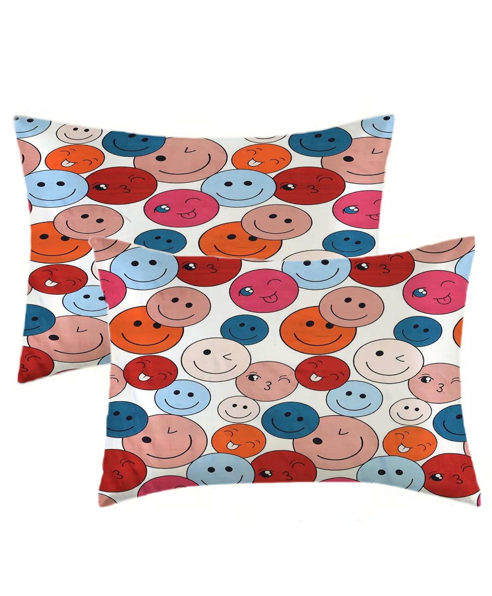 Filymore Pillow Covers Pair of 2 Covers for Kids' Room, Smile theme for kids | 240 TC Microfiber Soft & Skin Friendly Pillow Cases | Size (17 x 27 inch (multicolour)-image-22