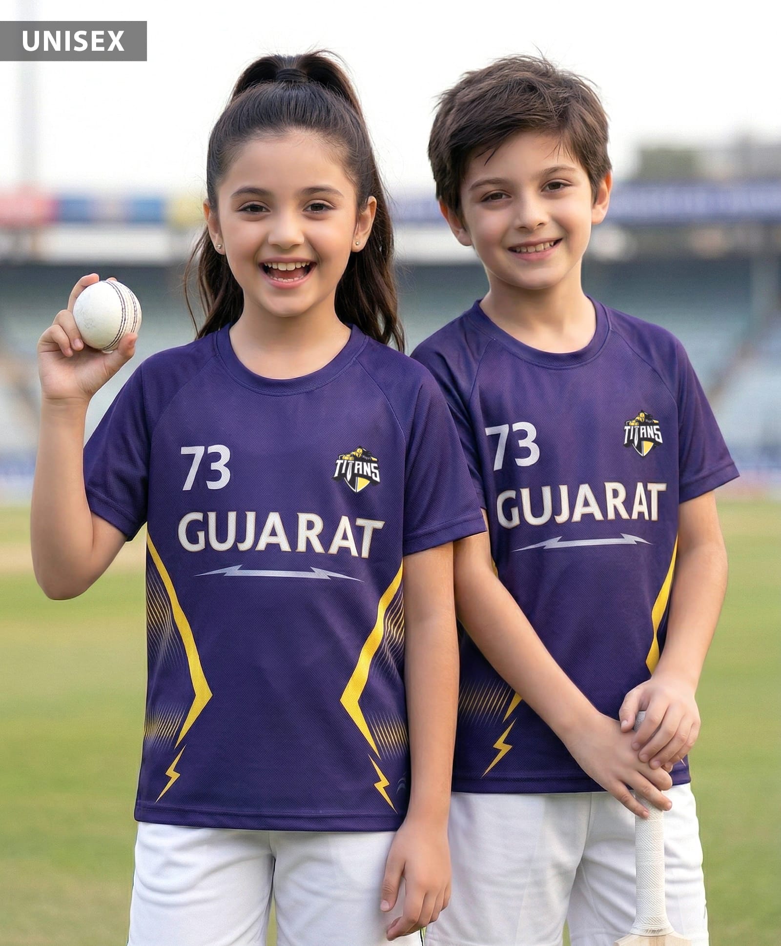 Pine Active Knit Half Sleeves Gujarat IPL Jersey T-Shirt - Navy Blue-image-32