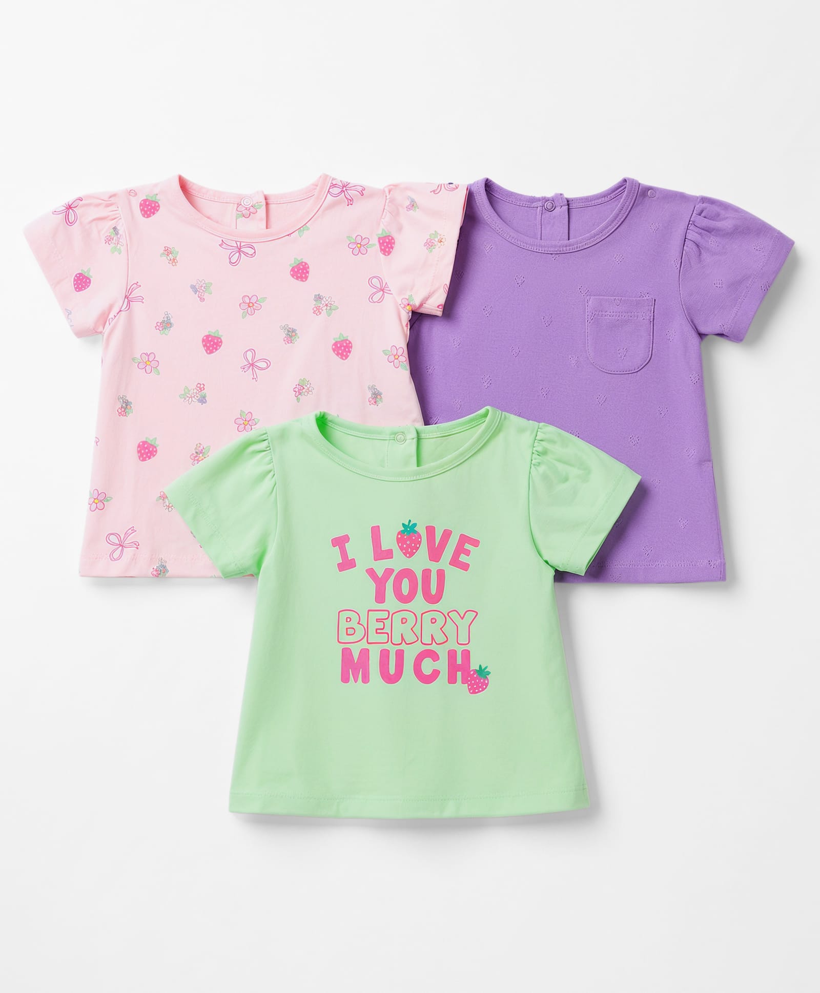 Babyhug Cotton Knit T-Shirts Half Sleeves with Graphics Multi Color 9-12 Months Pack of 3-image-47