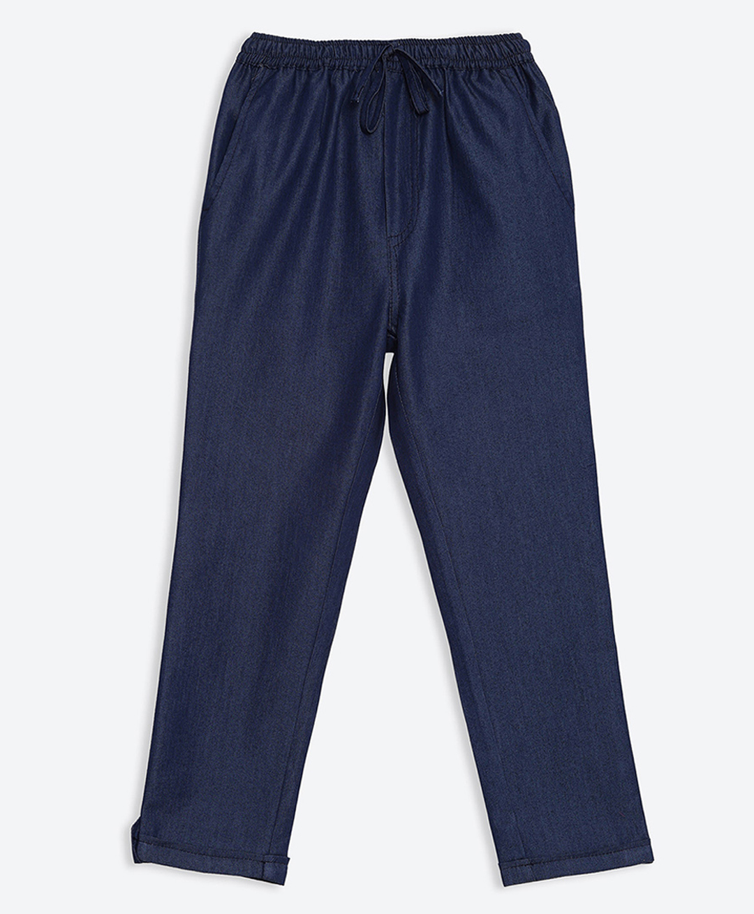 Charkhee Cotton Denim Solid Pant - Navy Blue-picture-22