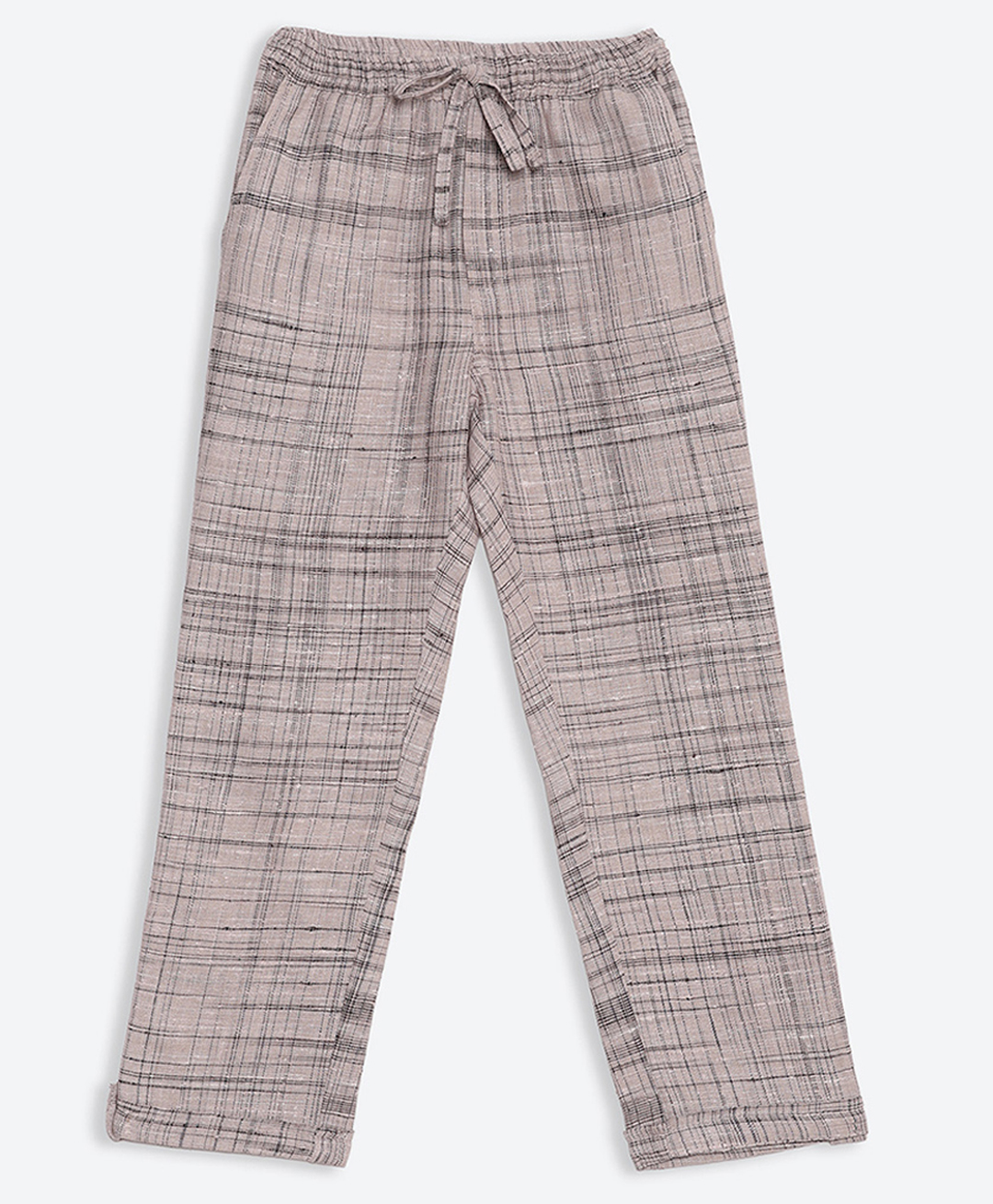 Charkhee Cotton Woven Checked Trouser - Beige-picture-26