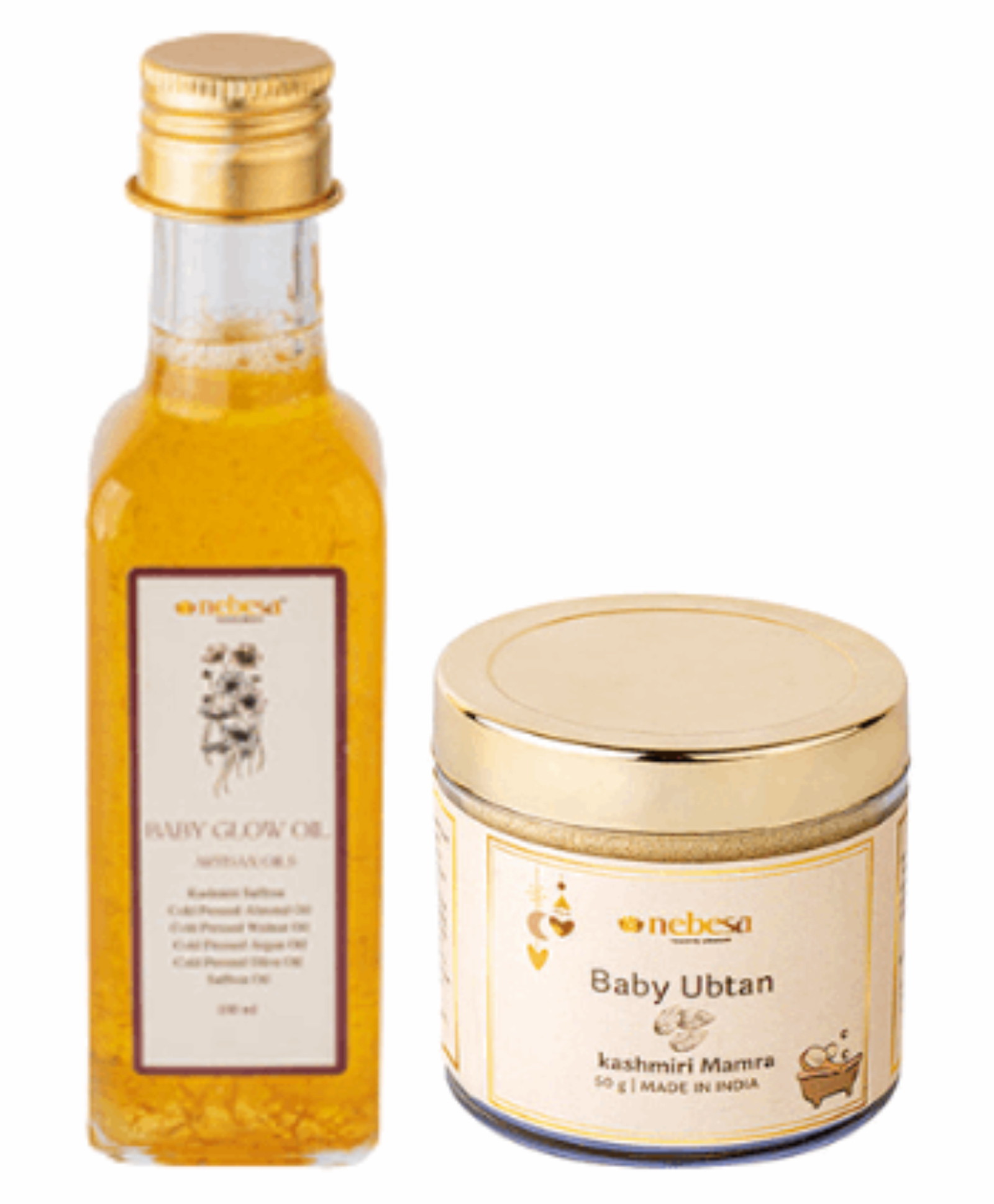 nebesa organics Baby Glow Oil & Baby Ubtan Combo | Natural Baby Skincare Set-picture-11
