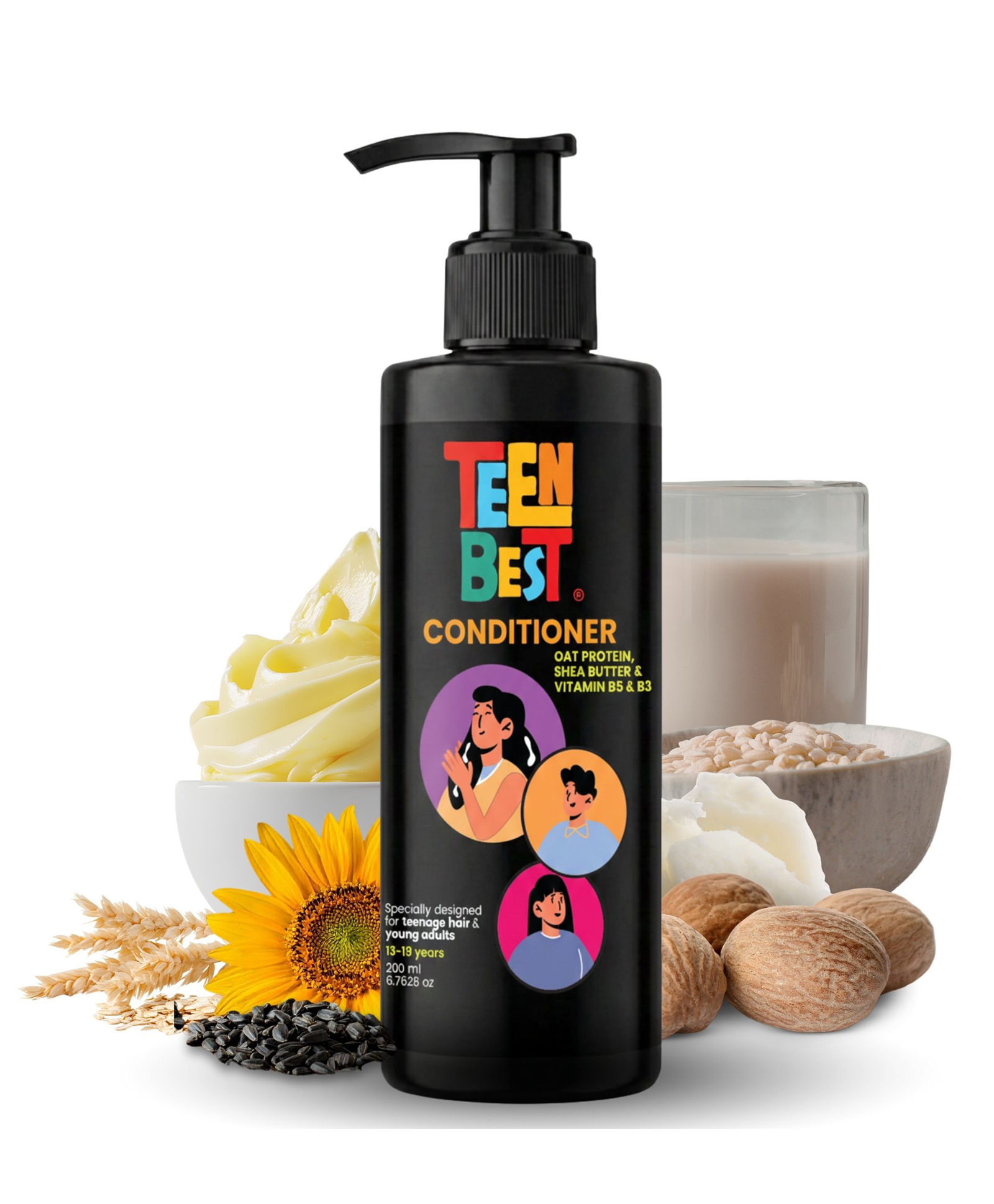 Healthbest Teens Conditioner for Boys & Girls 13-19 Years Lightweight Daily Conditioner for Oily & Sweaty Hair - 200ml-picture-24