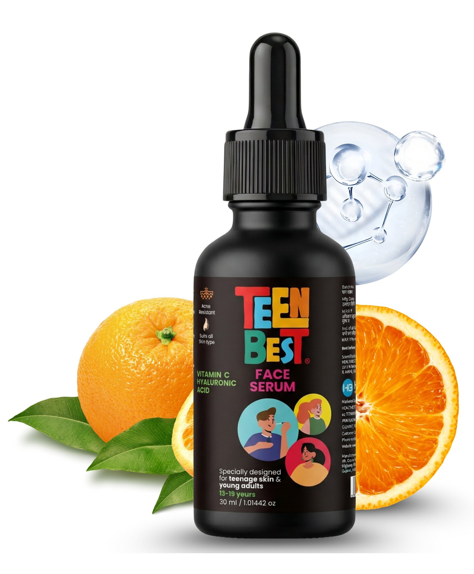 Healthbest Teens Vitamin C Serum for Boys & Girls (13-19 Years) Glowing Skin for Acne & Dull Skin, Brightening Serum - 30ml-image-48